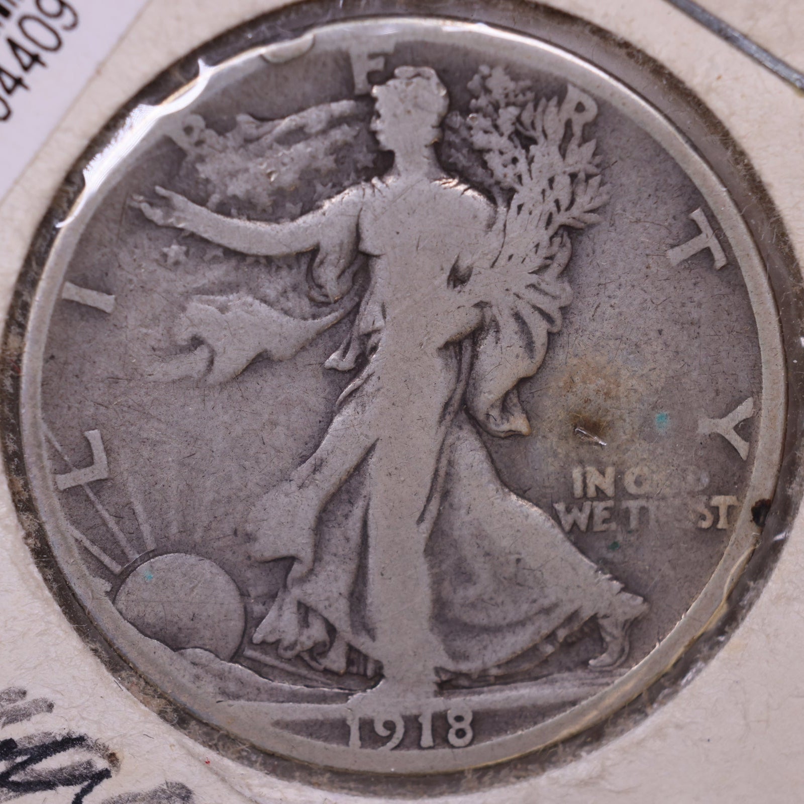 1918-S Walking Liberty Half Dollar, Very Good Circulated Coin, Store #HR026