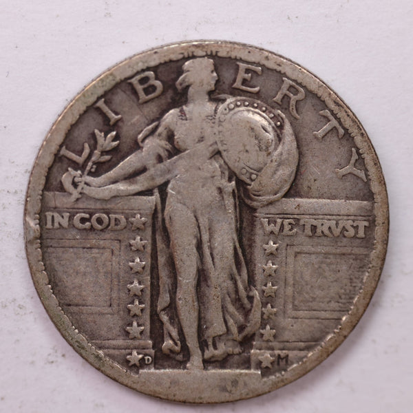 1920-D Standing Liberty Silver Quarter, Affordable Collectible Coins. Sale #0353413