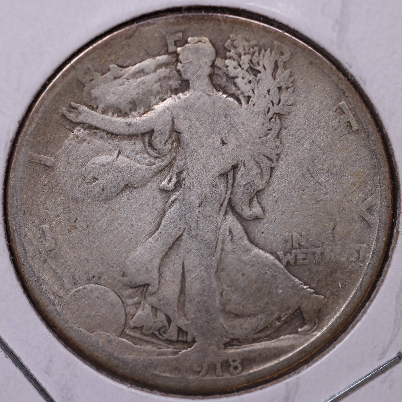 1918-S Walking Liberty Half Dollar, Good Circulated Coin, Store #HR028