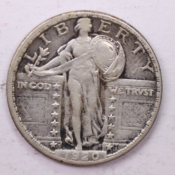 1920-S Standing Liberty Silver Quarter, Affordable Collectible Coins. Sale #0353416
