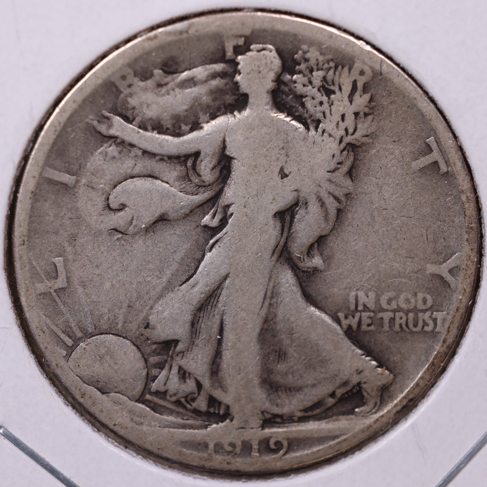 1919 Walking Liberty Half Dollar, Good Circulated Coin, Store #HR030
