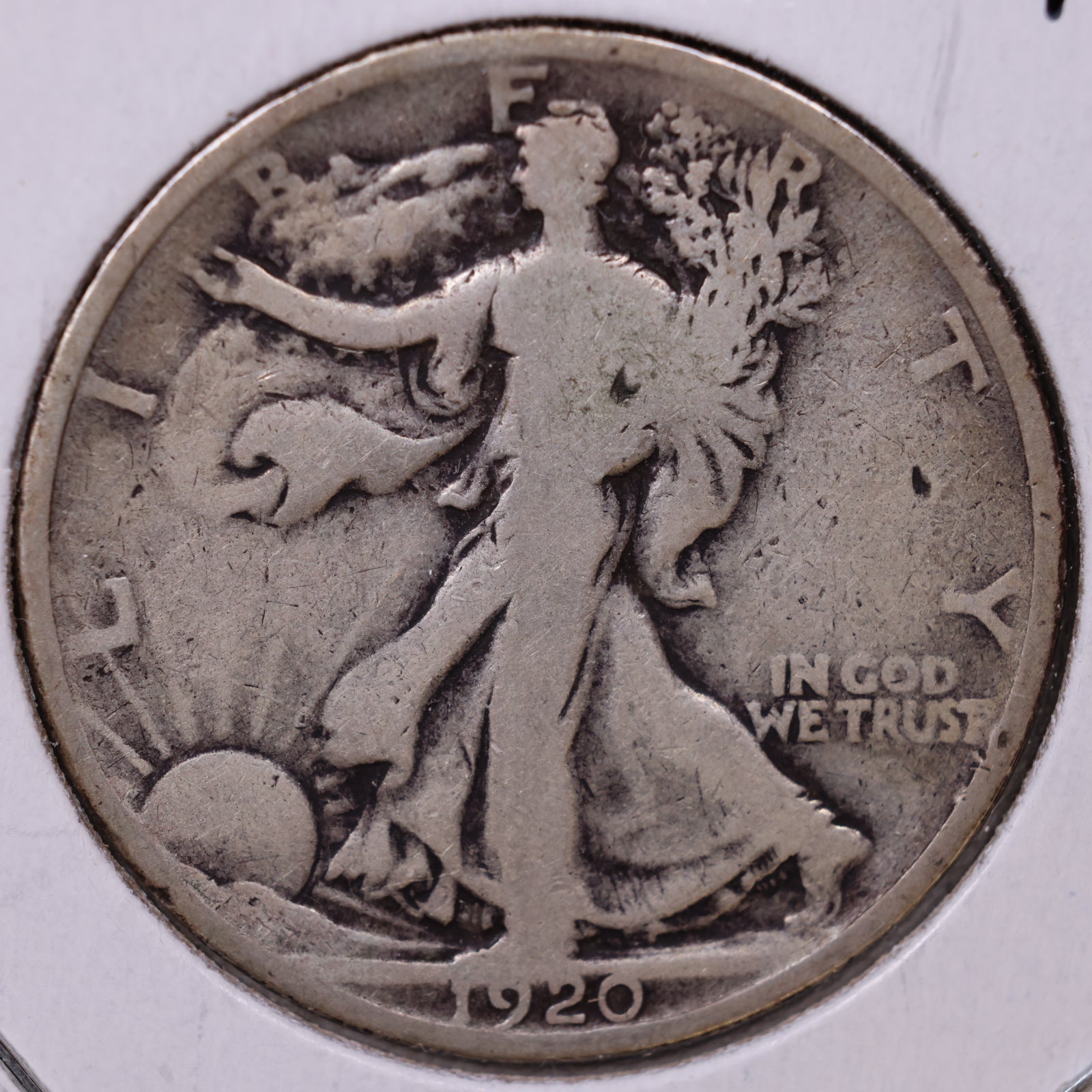 1920 Walking Liberty Half Dollar, Very Good Circulated Coin, Store #HR045