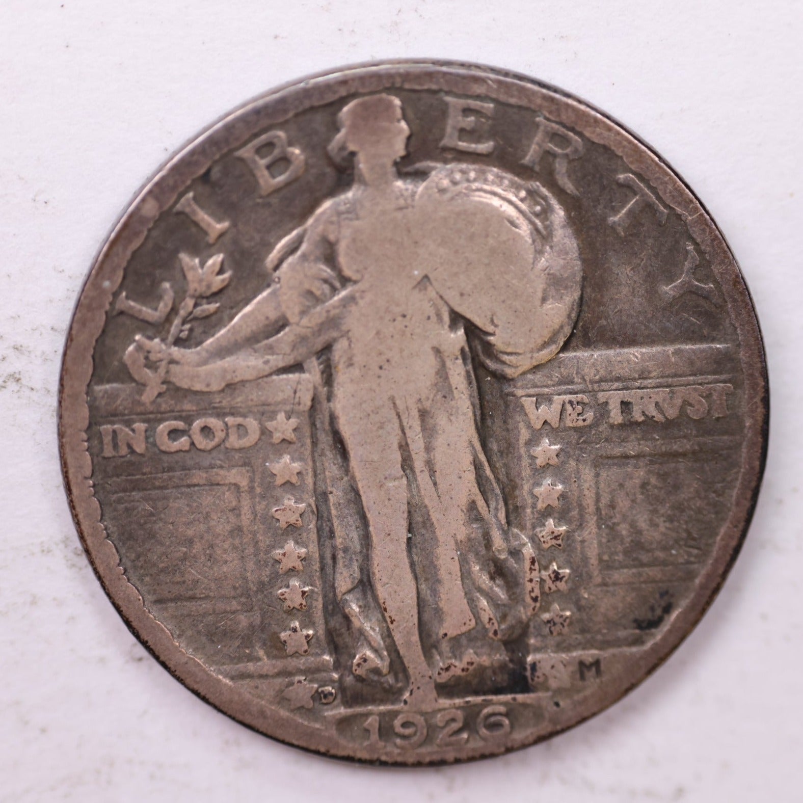 1926-D Standing Liberty Silver Quarter, Fine Plus Circulated Coin. Sale #QR1640