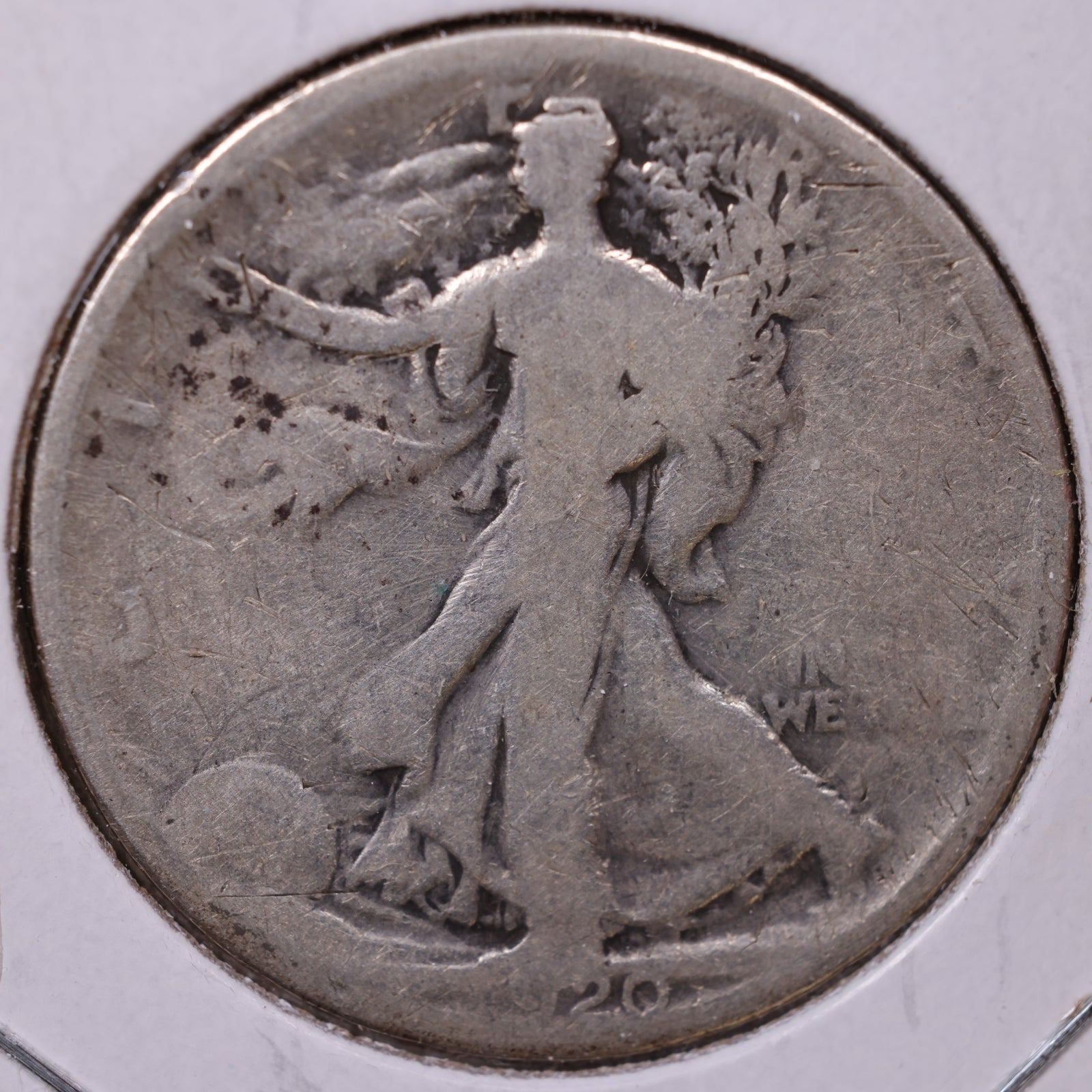 1920 Walking Liberty Half Dollar, About Good Circulated Coin, Store #HR057
