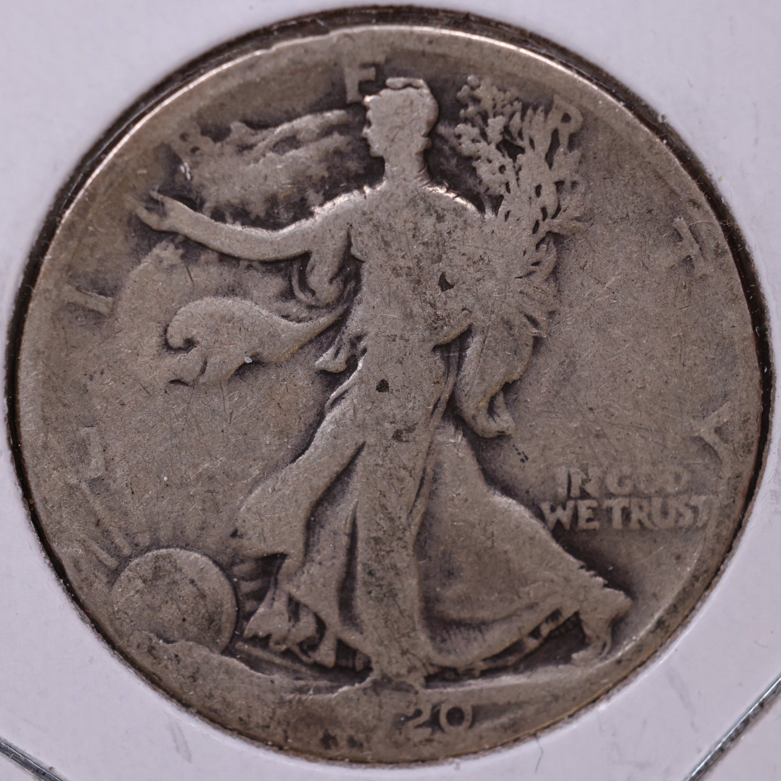 1920 Walking Liberty Half Dollar, About Good Circulated Coin, Store #HR059
