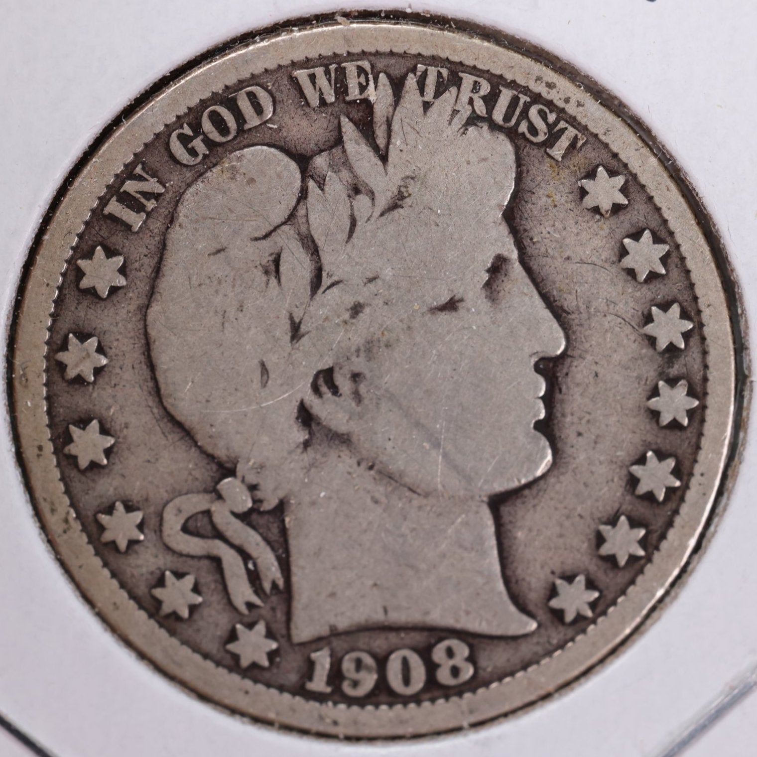 1908-O Barber Half Dollar, Very Good, Circulated Coin, Store #HR0942