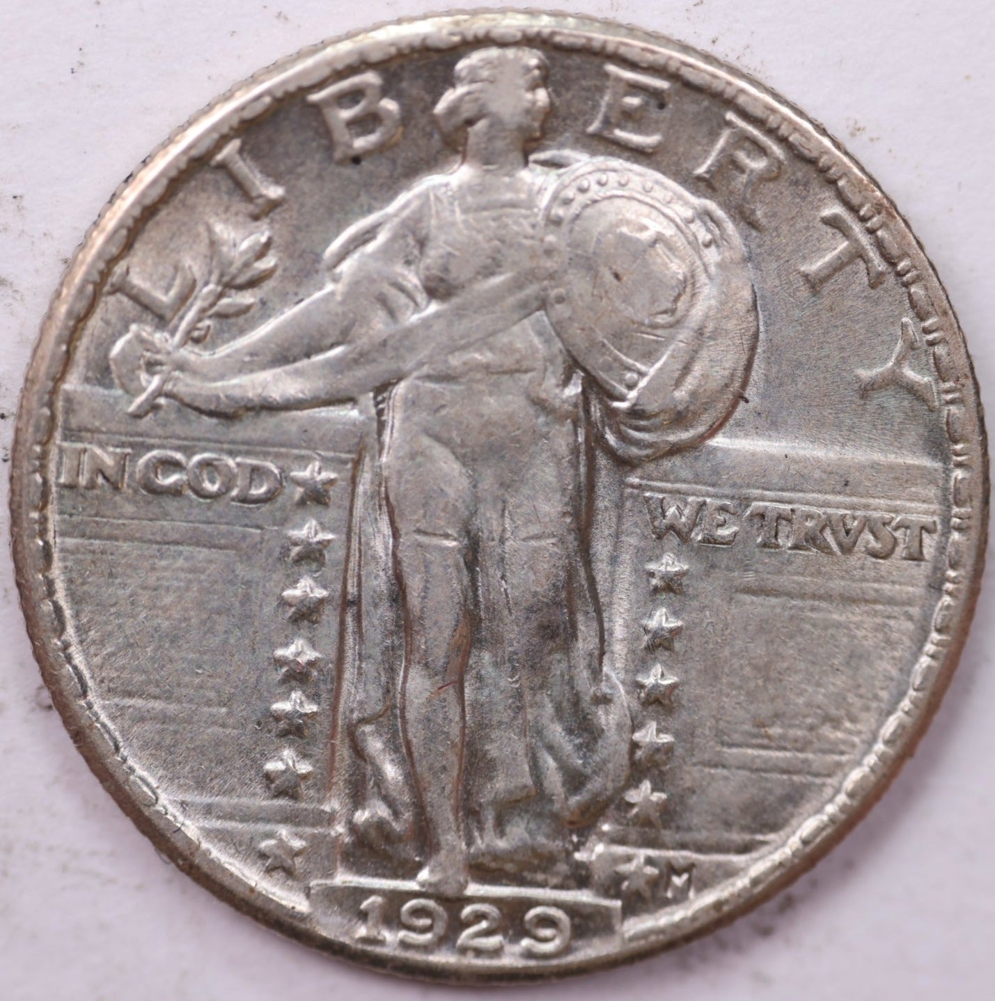 1929 Standing Liberty Silver Quarter, About Uncirculated/Slider. Sale #QR1668