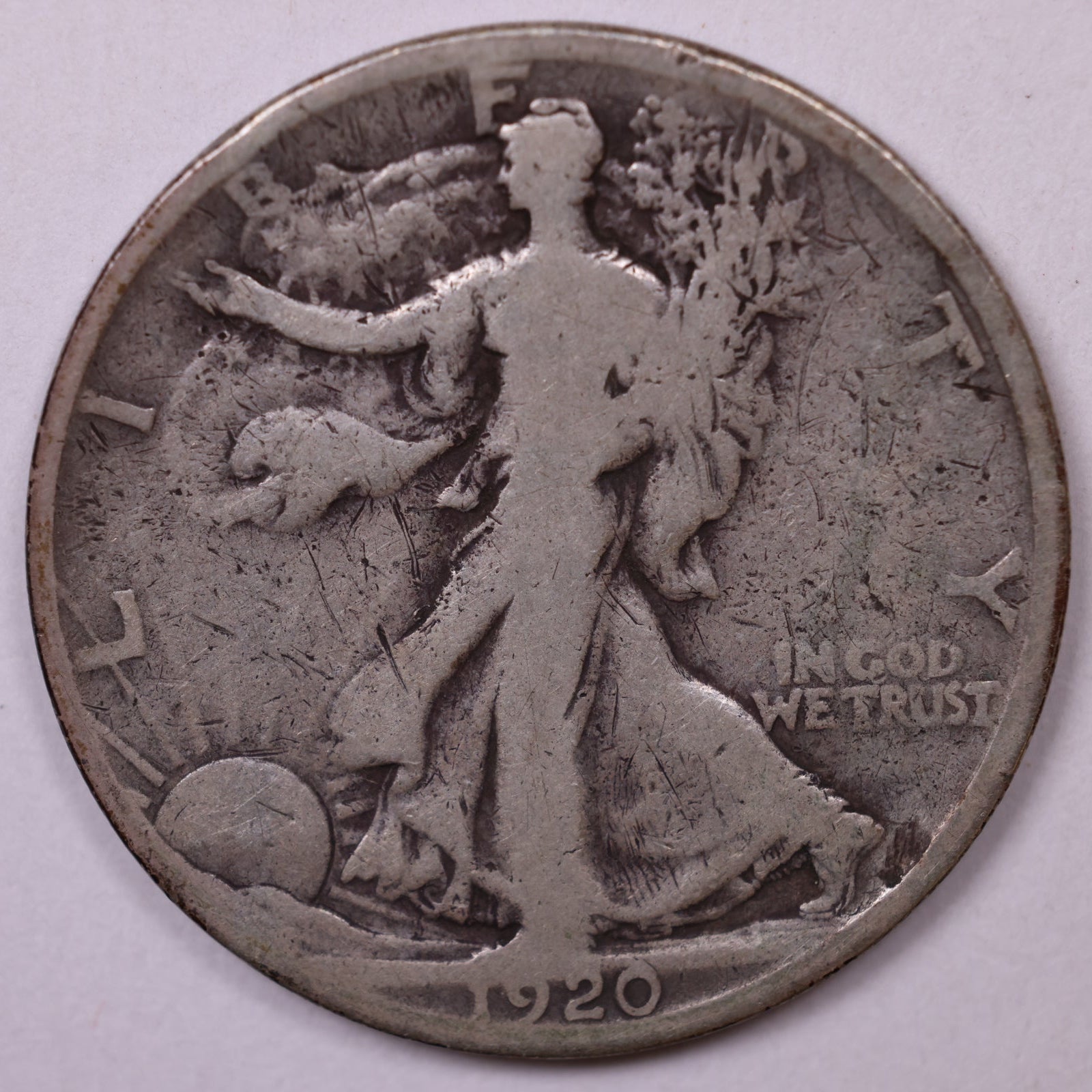 1920-S Walking Liberty Half Dollar, Good+ Circulated Coin, Store #HR073