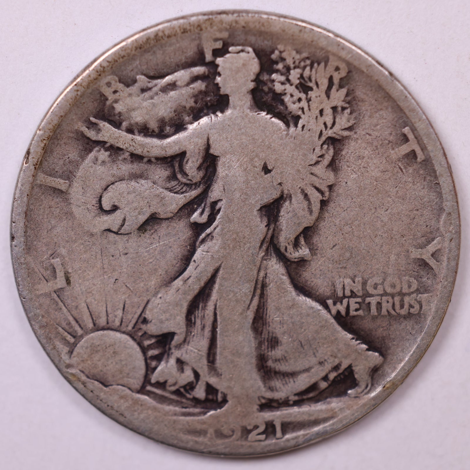 1921 Walking Liberty Half Dollar, Good Circulated Coin, Store #HR081