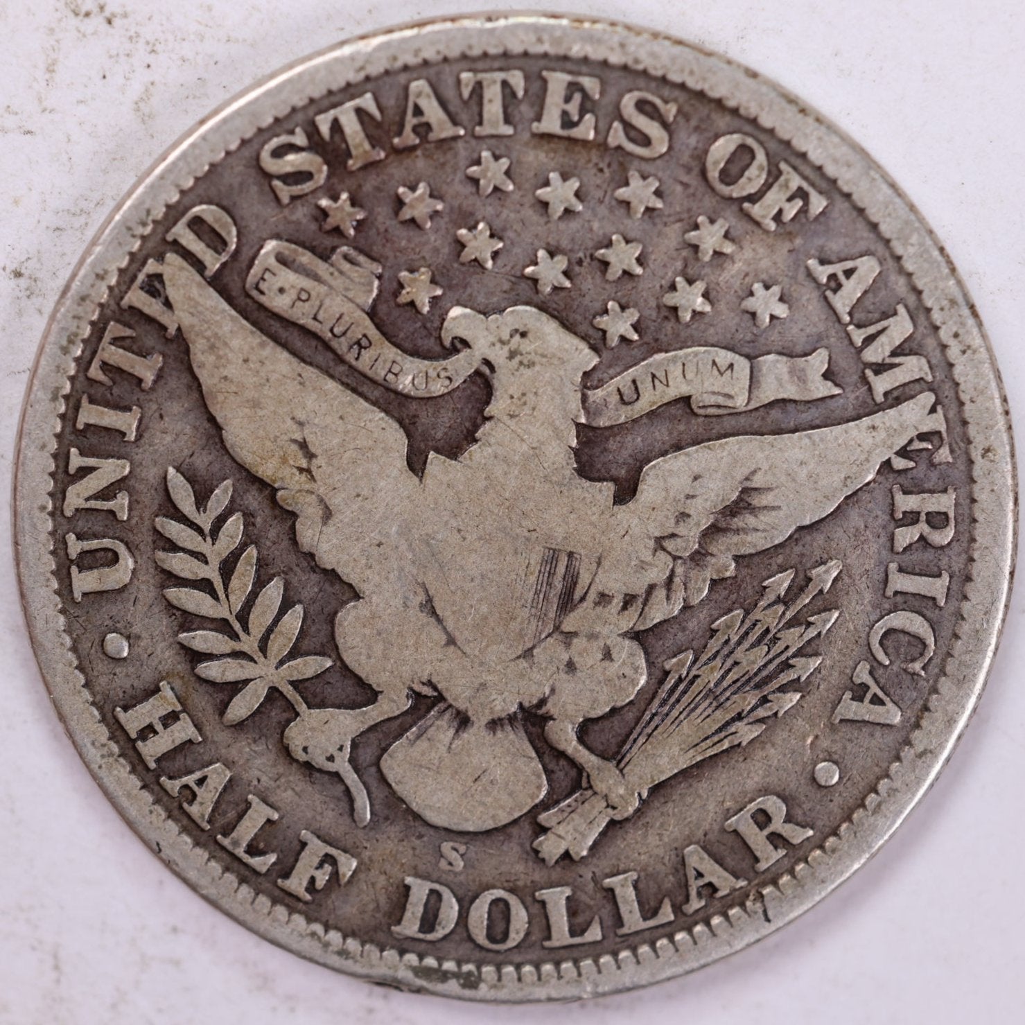 1908-S Barber Half Dollar, Very Good, Circulated Coin, Store #HR0925