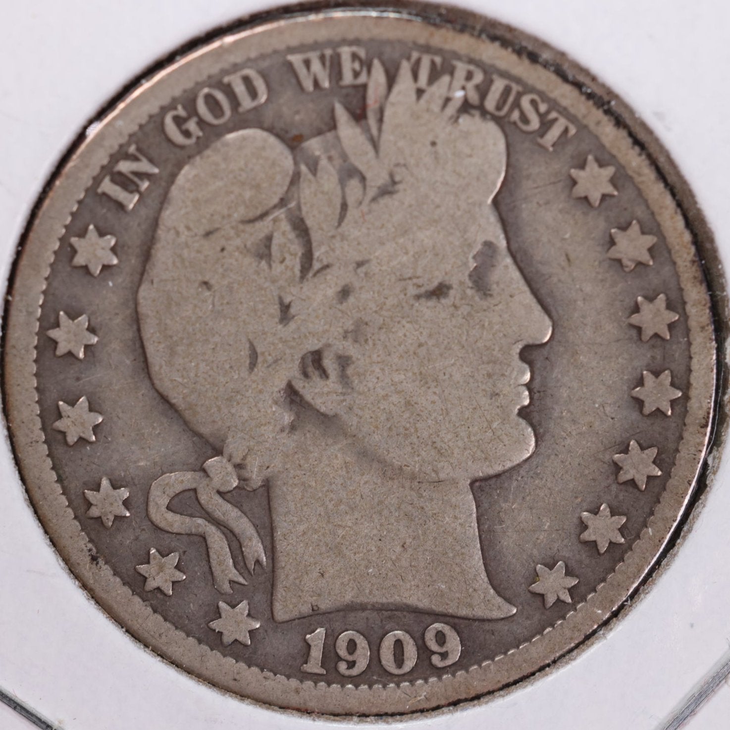 1909 Barber Half Dollar, Very Good Circulated Coin, Store #HR0956