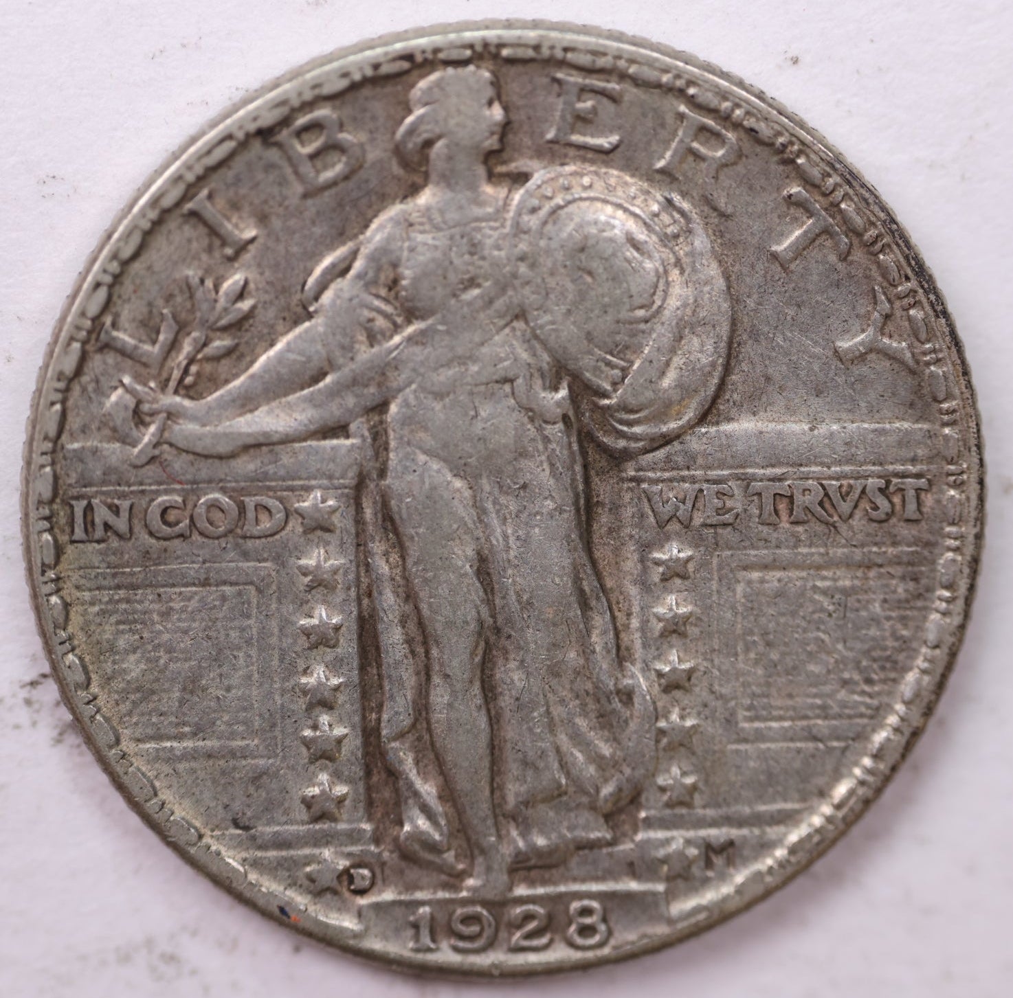 1928-D Washington Silver Quarter, About Uncirculated Coin. Sale #QR1664.