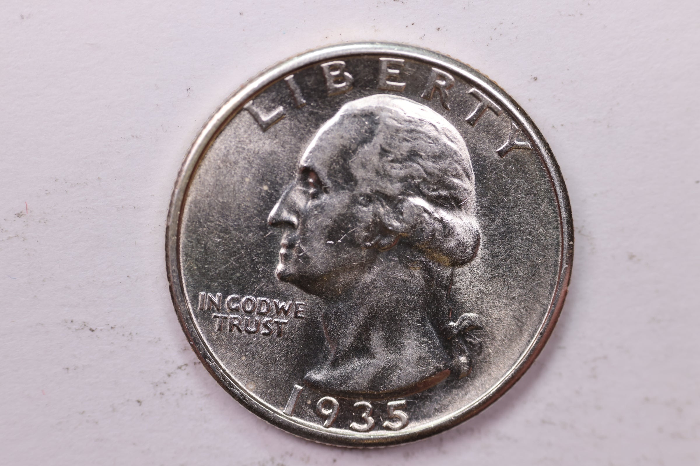 1935 Washington Silver Quarter, Affordable Uncirculated Collectible Coin. Sale #QR1675