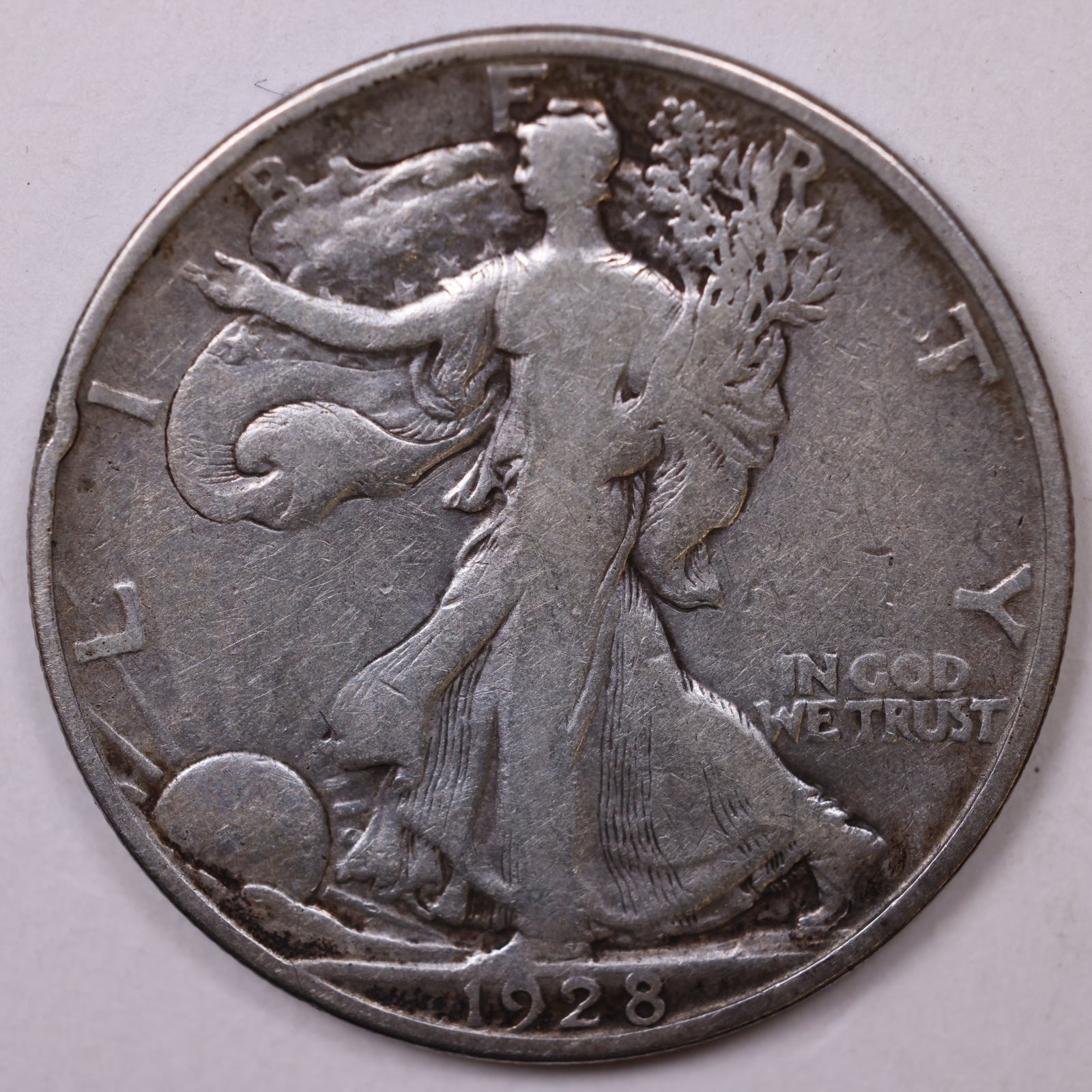 1928-S Walking Liberty Half Dollar, Very Good+ Circulated Coin, Store #HR124