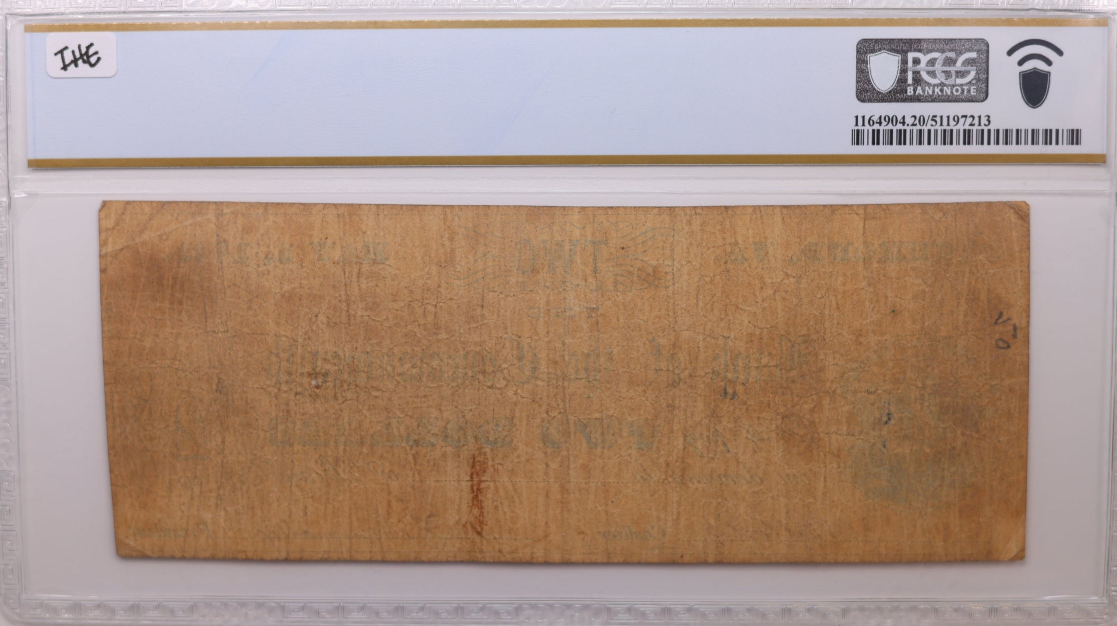 1861 $2, Civil War Issue., Richmond, VA., Obsolete., PCGS VF-20., Store #GVA019.