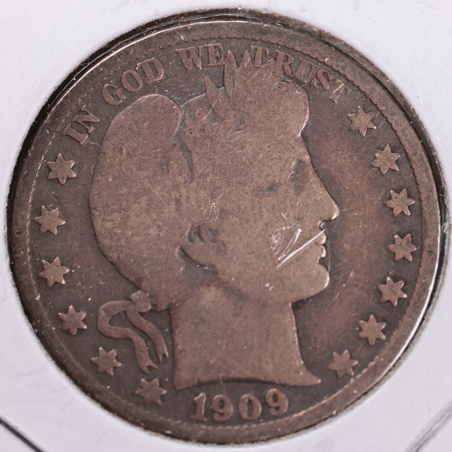 1909-S Barber Half Dollar, Very Good Circulated Coin, Store #HR0964