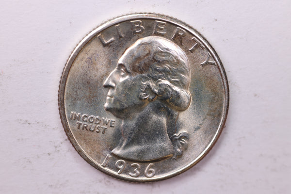 1936 Washington Silver Quarter, Affordable Uncirculated Collectible Coin. Sale #0353478