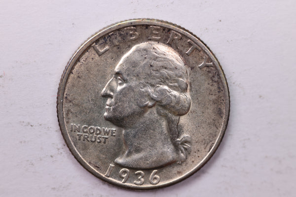 1936 Washington Silver Quarter, Affordable Uncirculated Collectible Coin. Sale #0353479