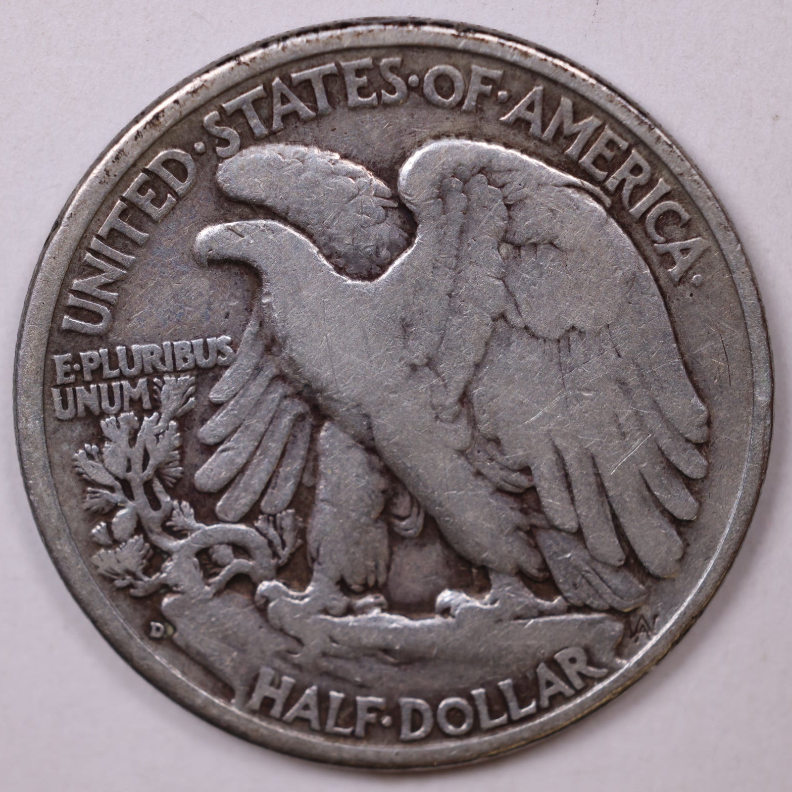 1935-D Walking Liberty Half Dollar, Fine+ Circulated Coin, Store #HR136