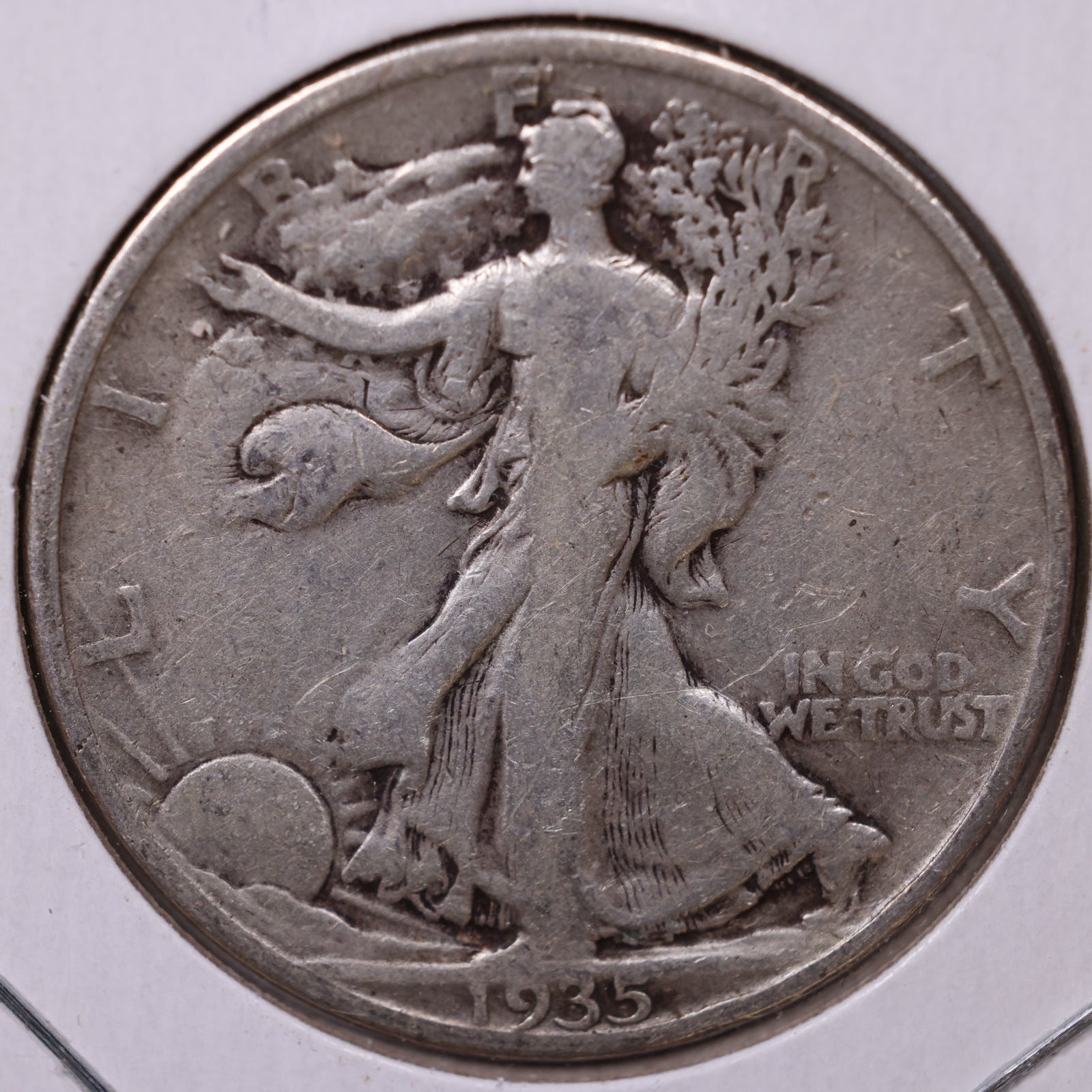 1935-D Walking Liberty Half Dollar, Fine+ Circulated Coin, Store #HR137