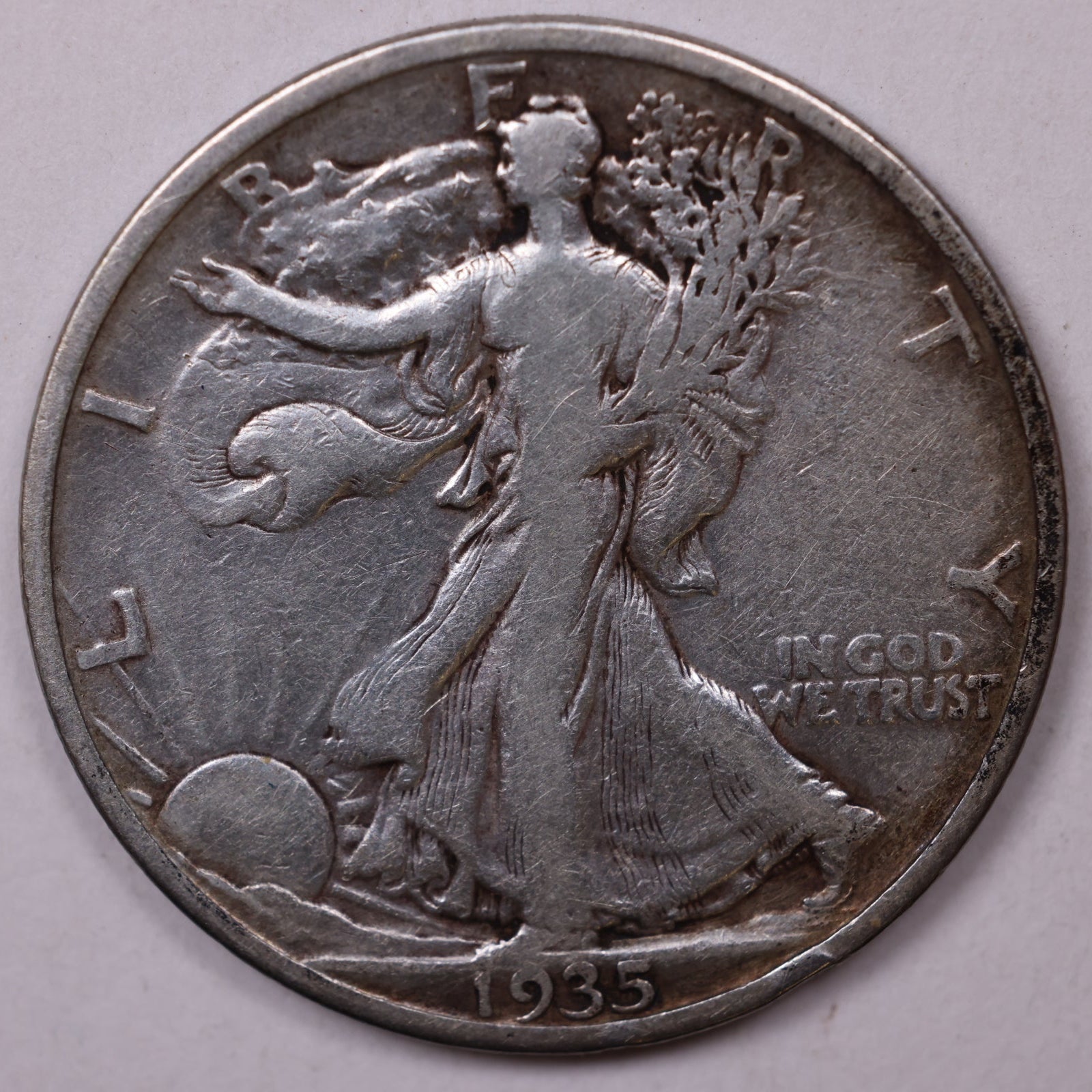 1935-S Walking Liberty Half Dollar, Fine Circulated Coin, Store #HR138