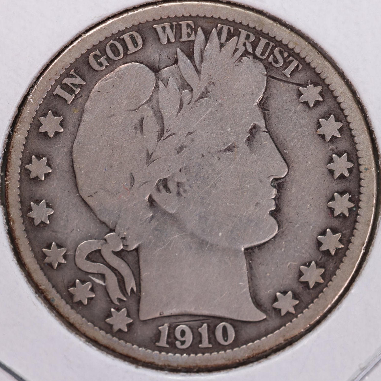 1910 Barber Half Dollar, Very Good Circulated Coin, Store #HR1141