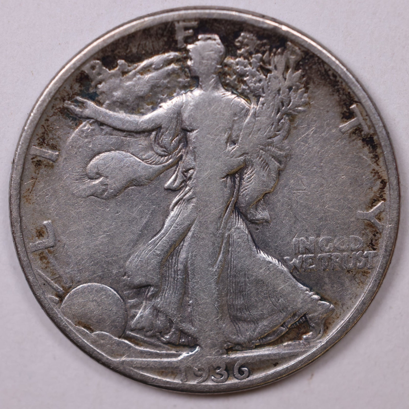 1936-D Walking Liberty Half Dollar, Very Good Circulated Coin, Store #HR147