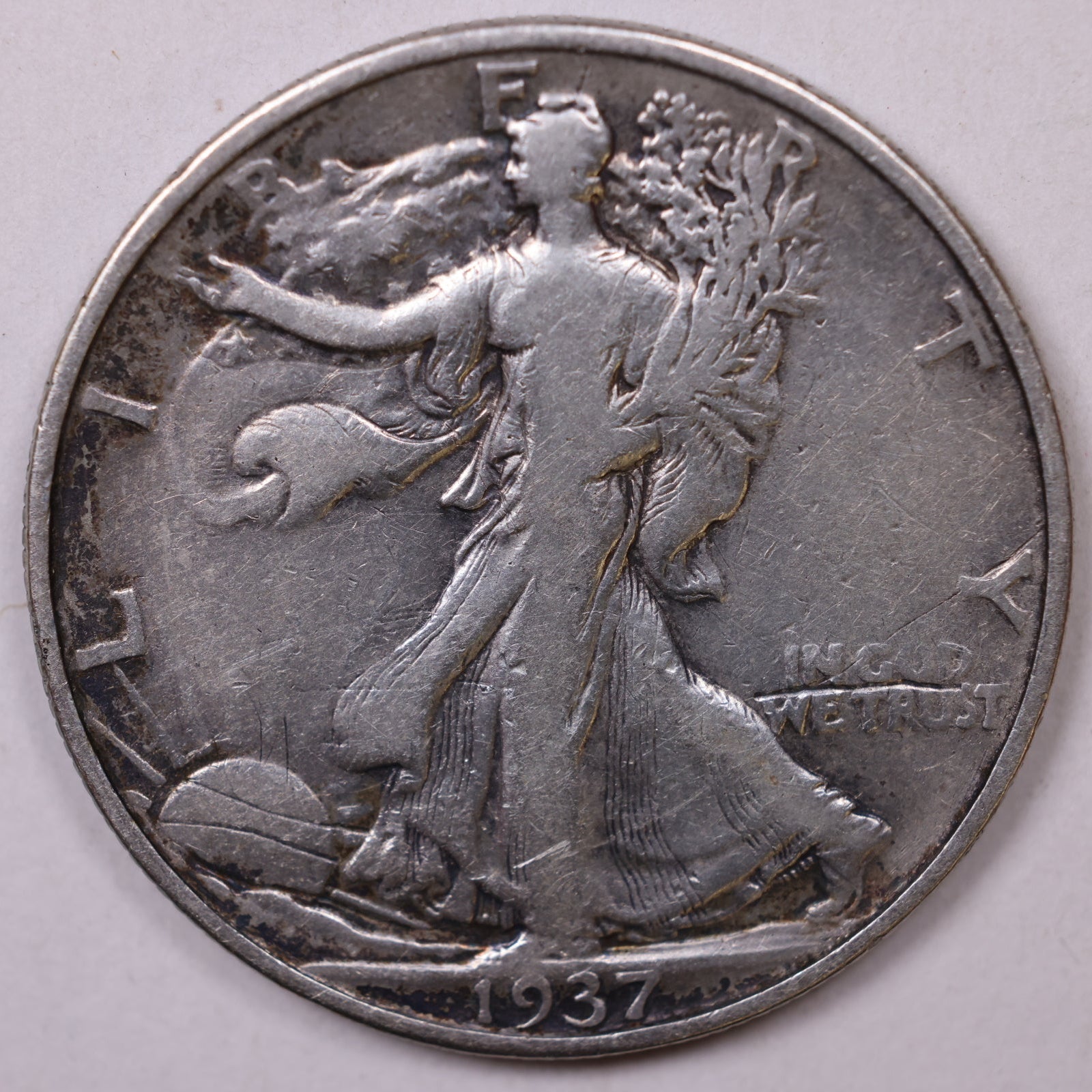 1937 Walking Liberty Half Dollar, Fine Circulated Coin, Store #HR151