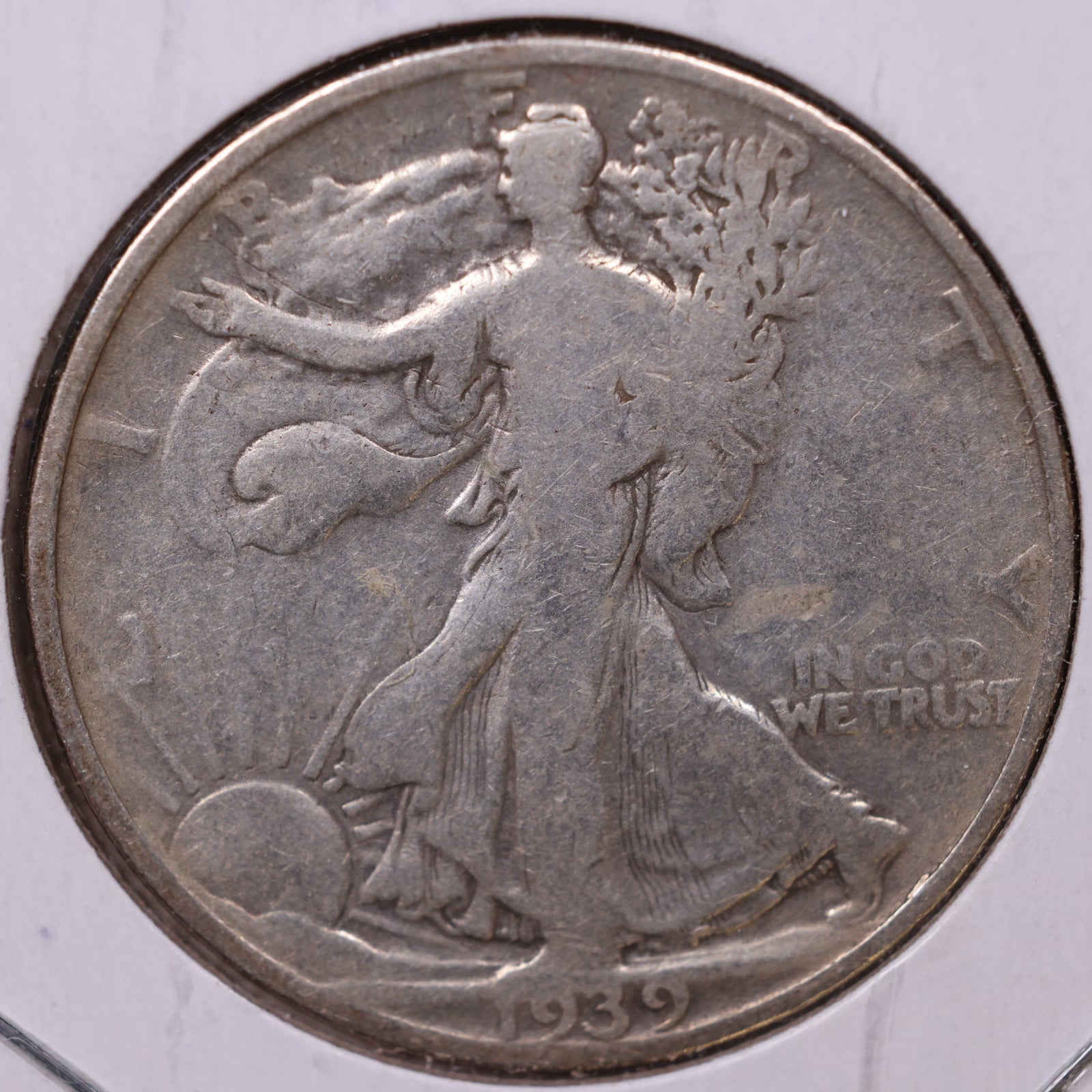 1939 Walking Liberty Half Dollar, Very Good Circulated Coin, Store #HR173