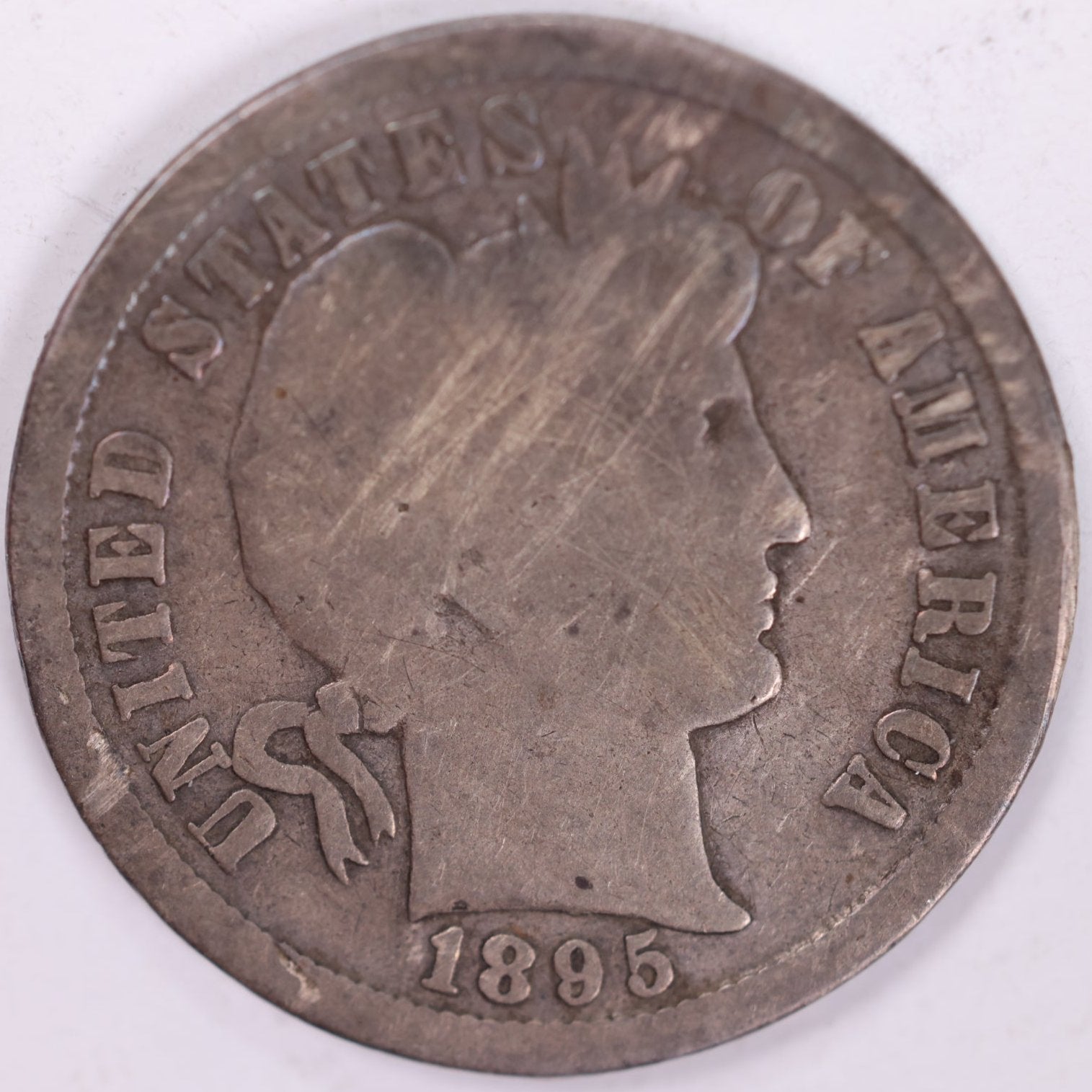 1895-S Barber Silver Dime., Good Circulated Coin., Store #d895S01
