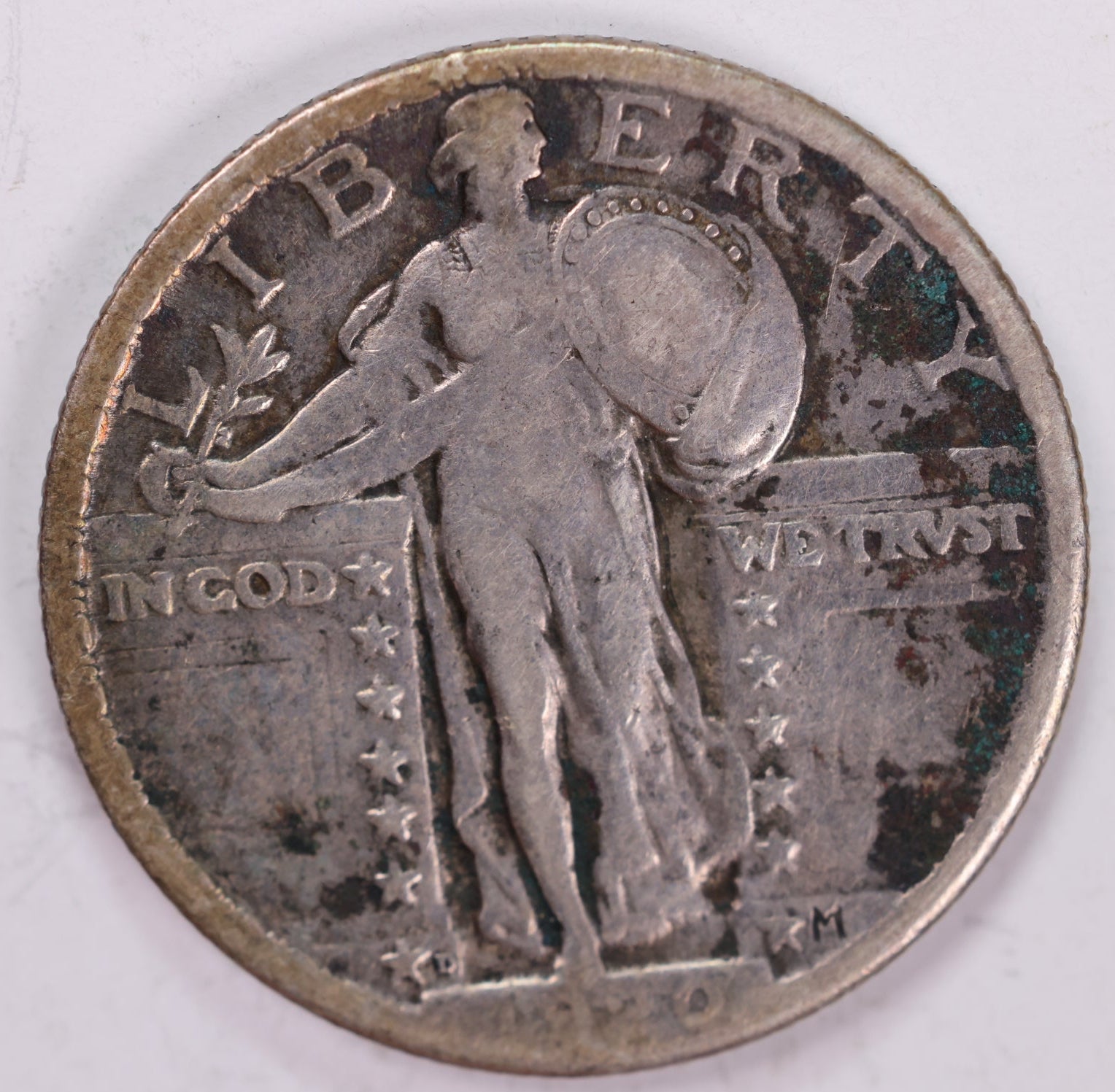 1920-D Standing Liberty Quarter., Fine Circulated Coin., Store Sale #QR1568.