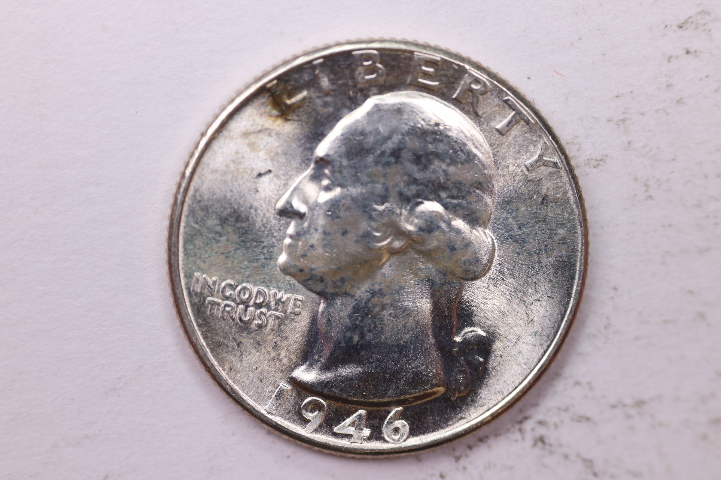 1946-D Washington Silver Quarter, Affordable Uncirculated Collectible Coin. Sale #QR1711