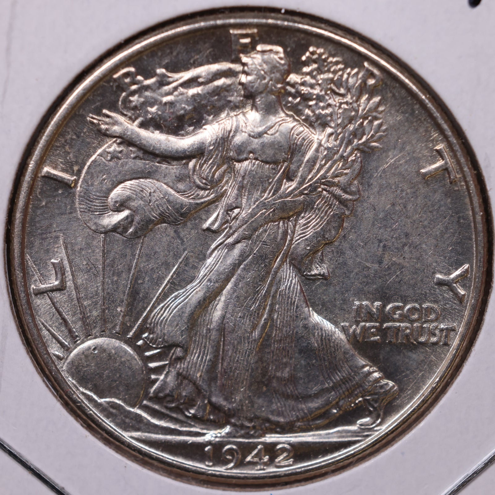 1942 Walking Liberty Half Dollar, About Uncirculated Coin, Store #HR301
