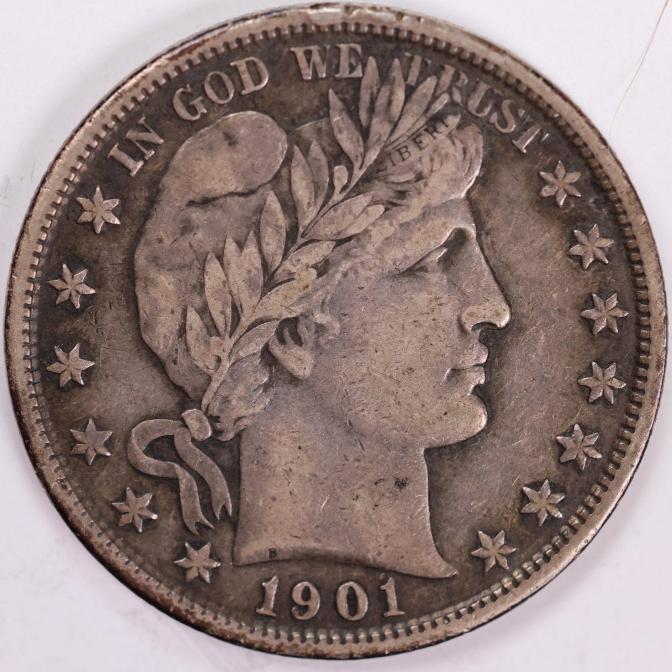 1901 Barber Half Dollar, Very Fine+ Circulated Coin, Store #HR1130