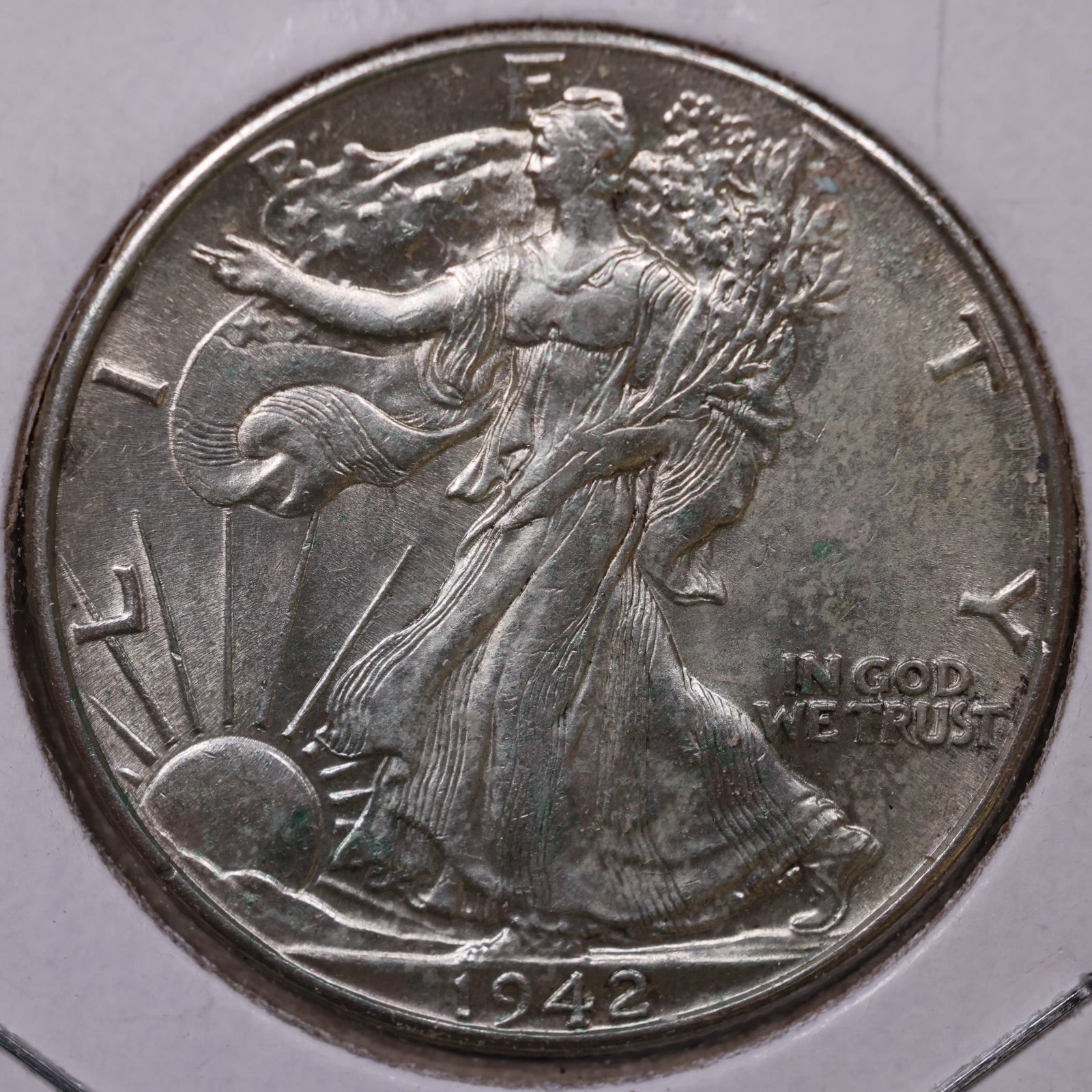 1942 Walking Liberty Half Dollar, About Uncirculated Coin, Store #HR304
