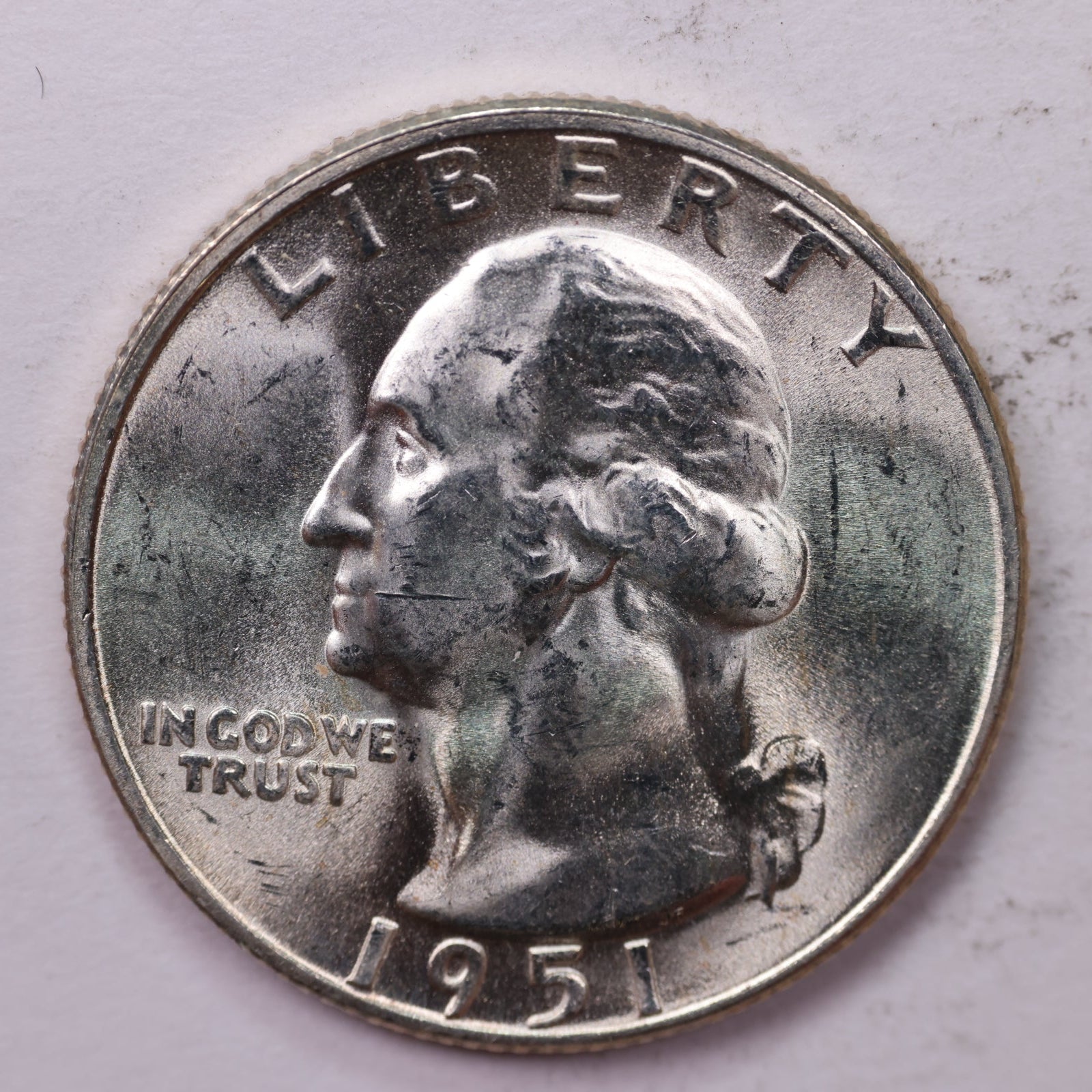 1951-D Washington Silver Quarter, Mint State Uncirculated Coin, Store #QR1748