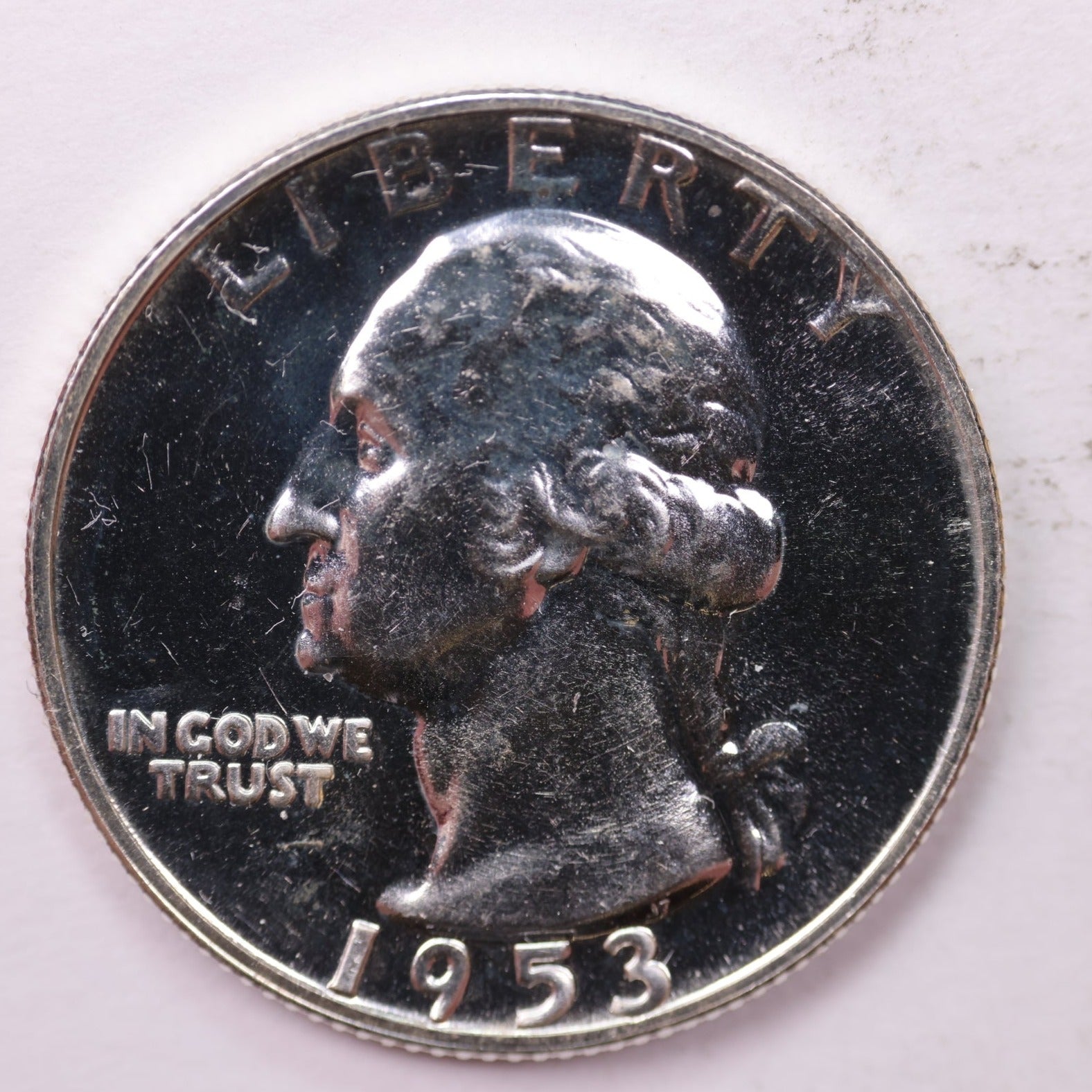 1953 Proof Washington Silver Quarter, Uncirculated Collectible Coin. Sale #QR1753