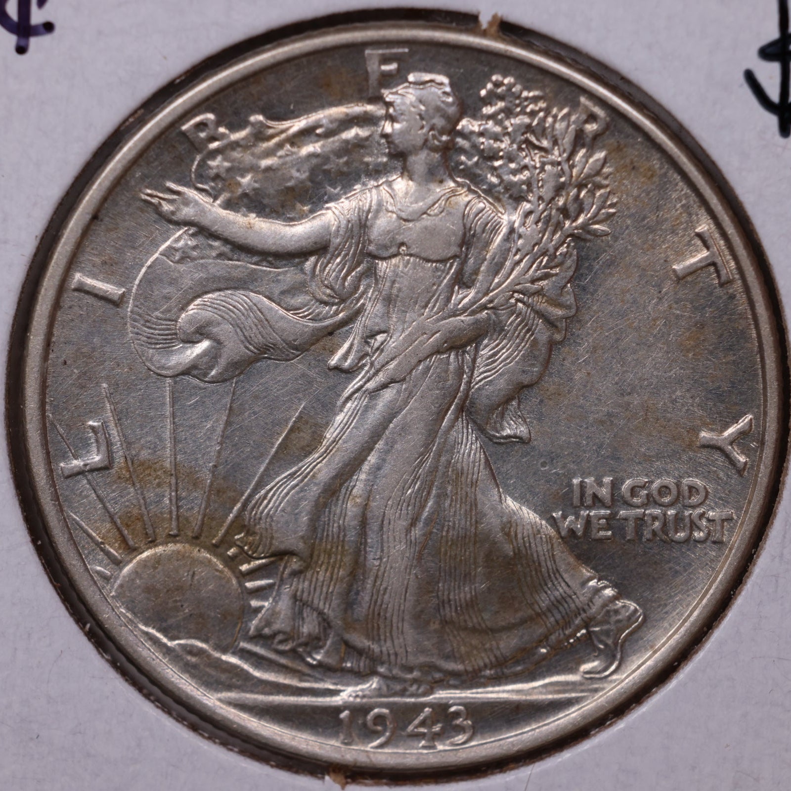 1943 Walking Liberty Half Dollar, Extra Fine Circulated Coin, Store #HR365
