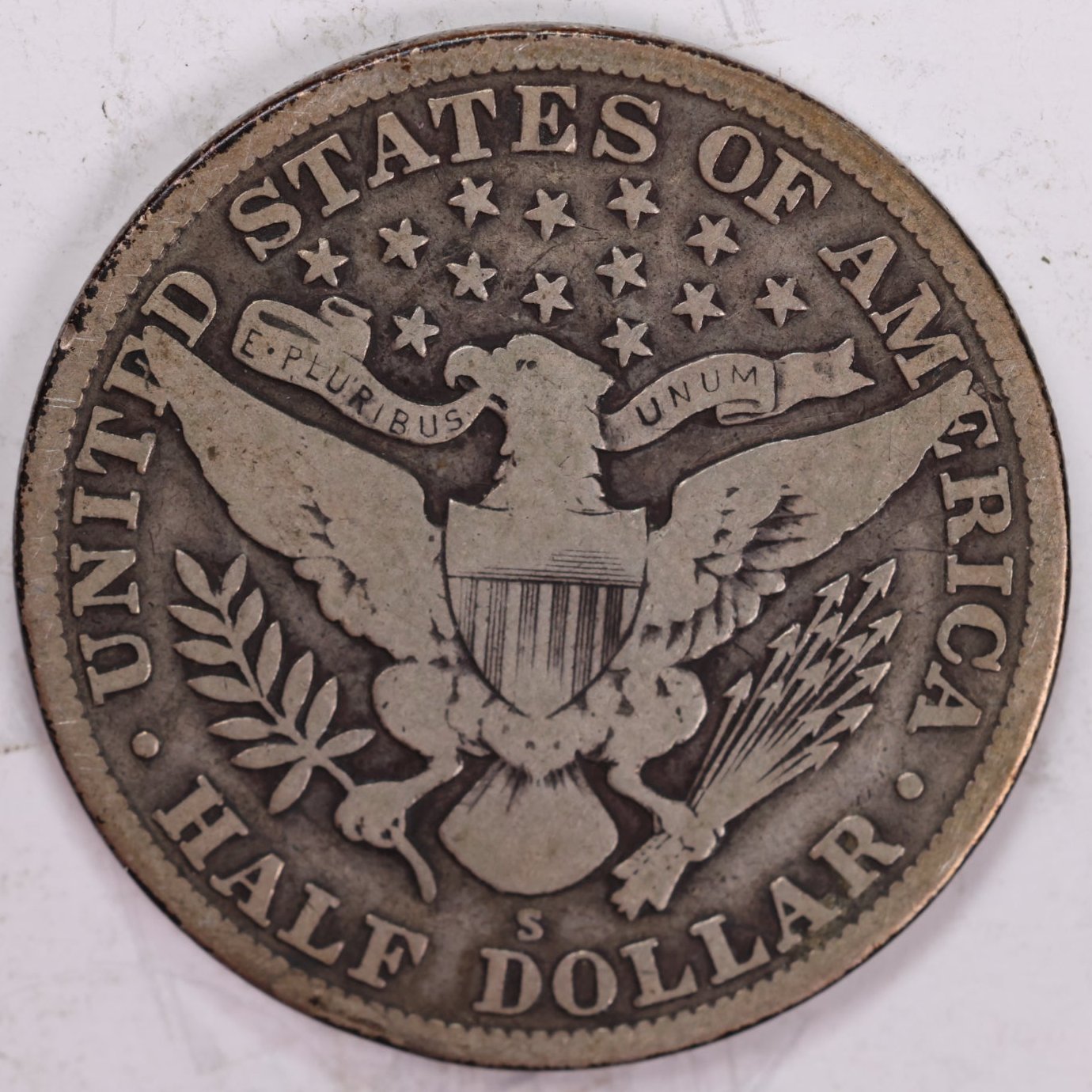 1913-S Barber Half Dollar, Very Good Circulated Coin, Store #HR1014