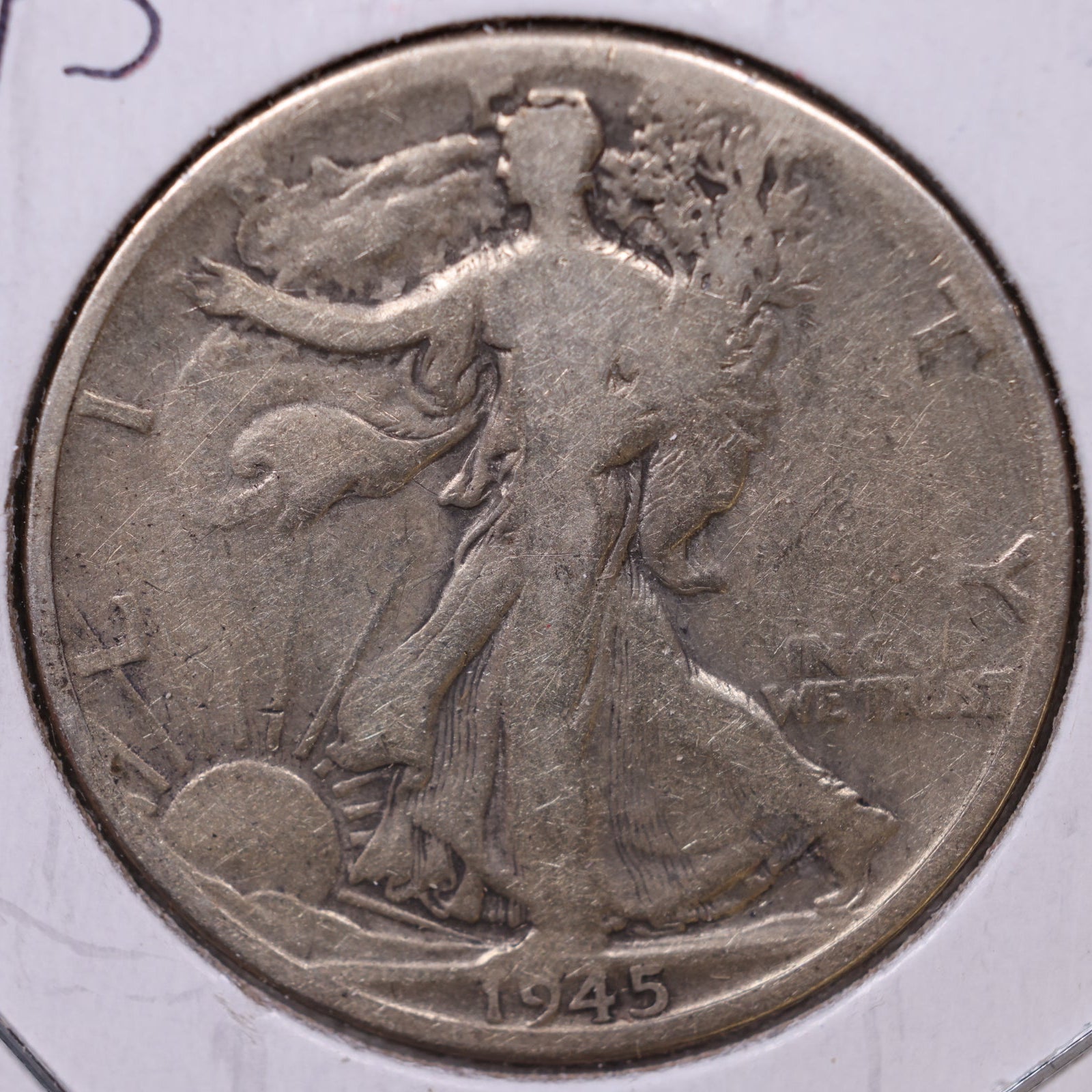 1945-D Walking Liberty Half Dollar, Good Circulated Coin, Store #HR434