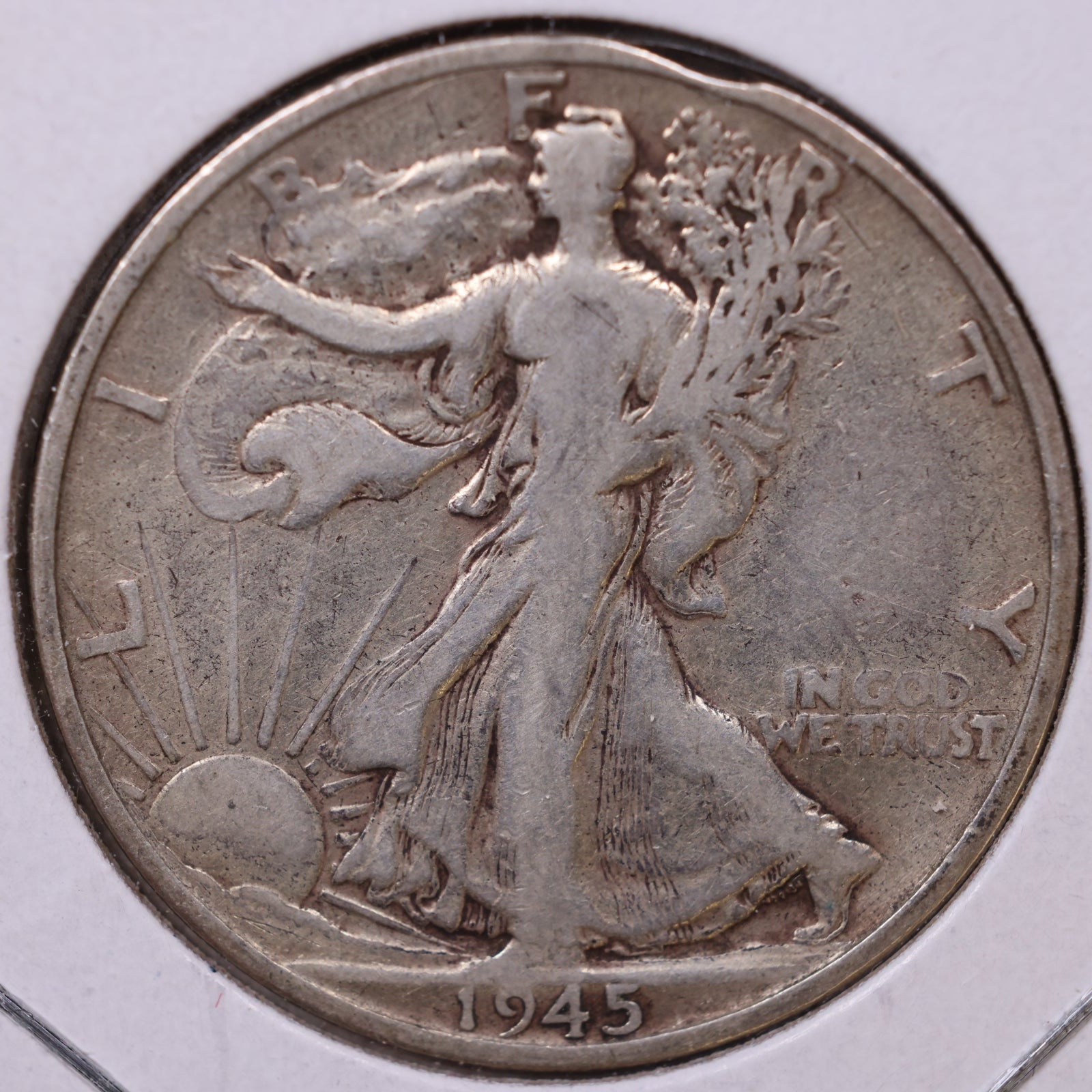 1945-S Walking Liberty Half Dollar, Very Good Circulated Coin, Store #HR449