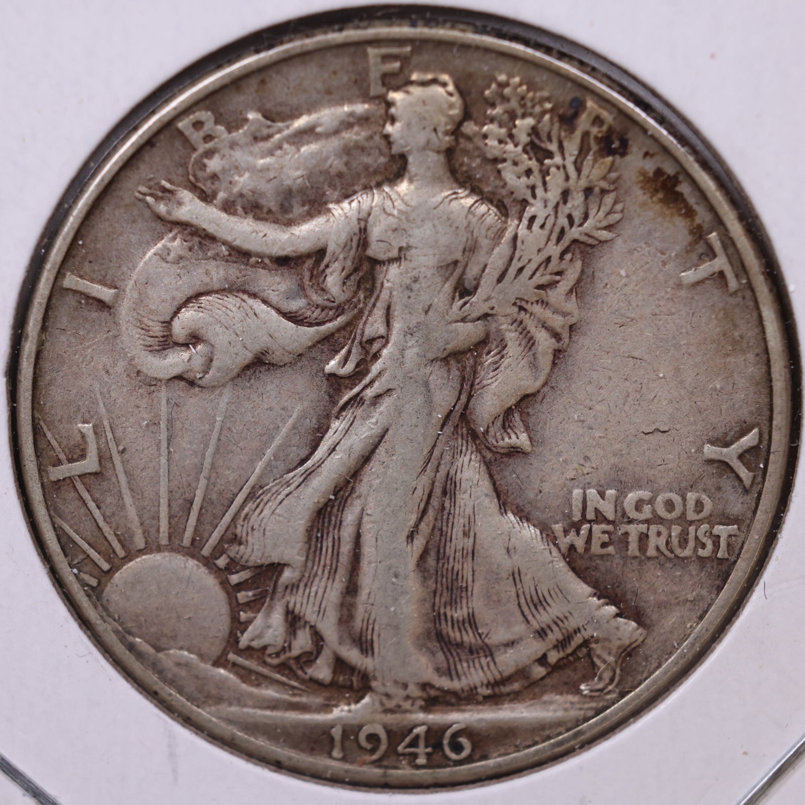 1946 Walking Liberty Half Dollar, Fine Circulated Coin, Store #HR461