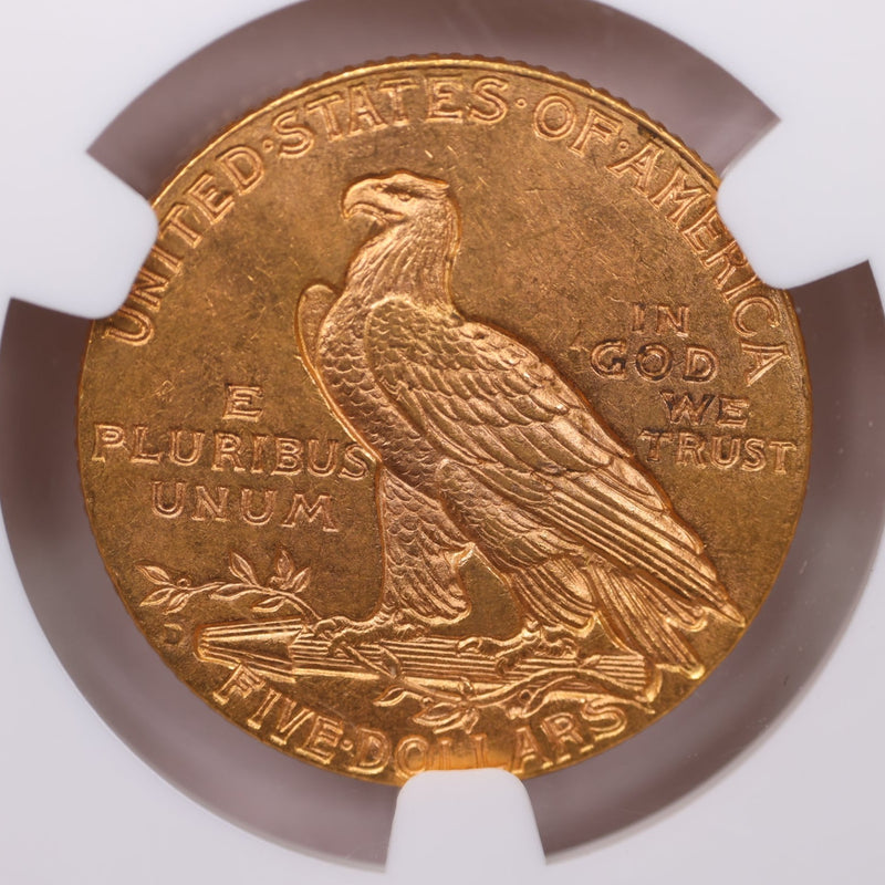 1909-D $5 Gold Indian., NGC Certified., Affordable Collectible Coins. Sale