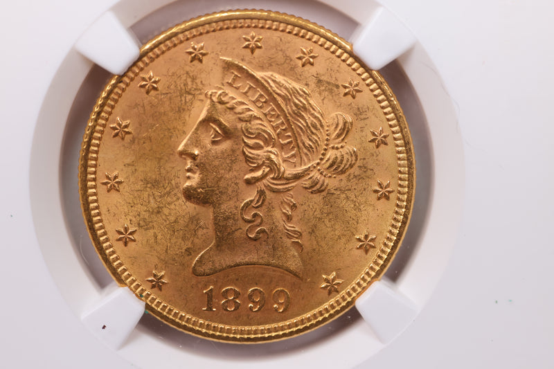 1899 $10., Gold Liberty., NGC Certified., Affordable Collectible Coins. Sale