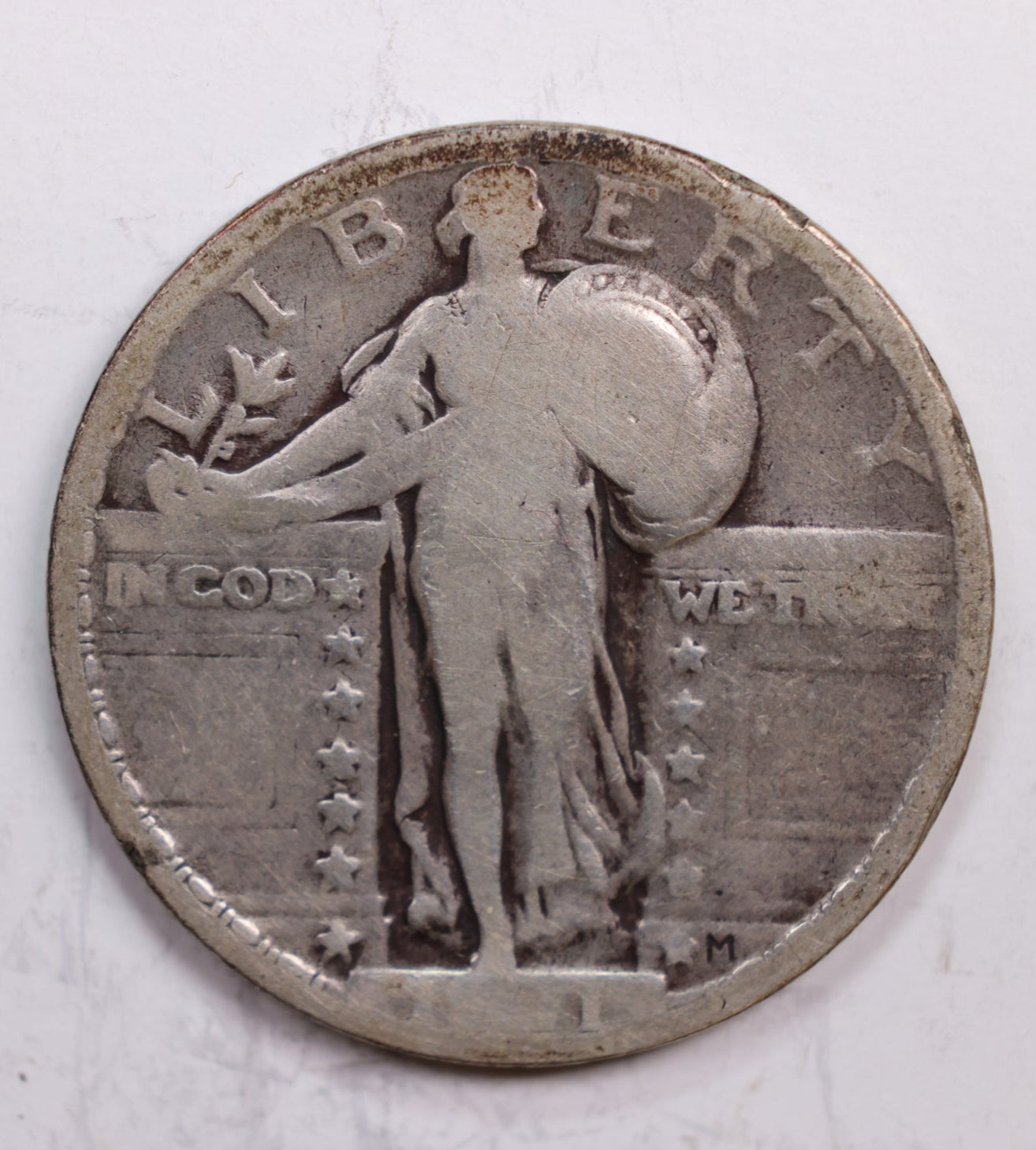 1921 Standing Liberty Quarter., Fine Circulated Coin., Store #QR0307.