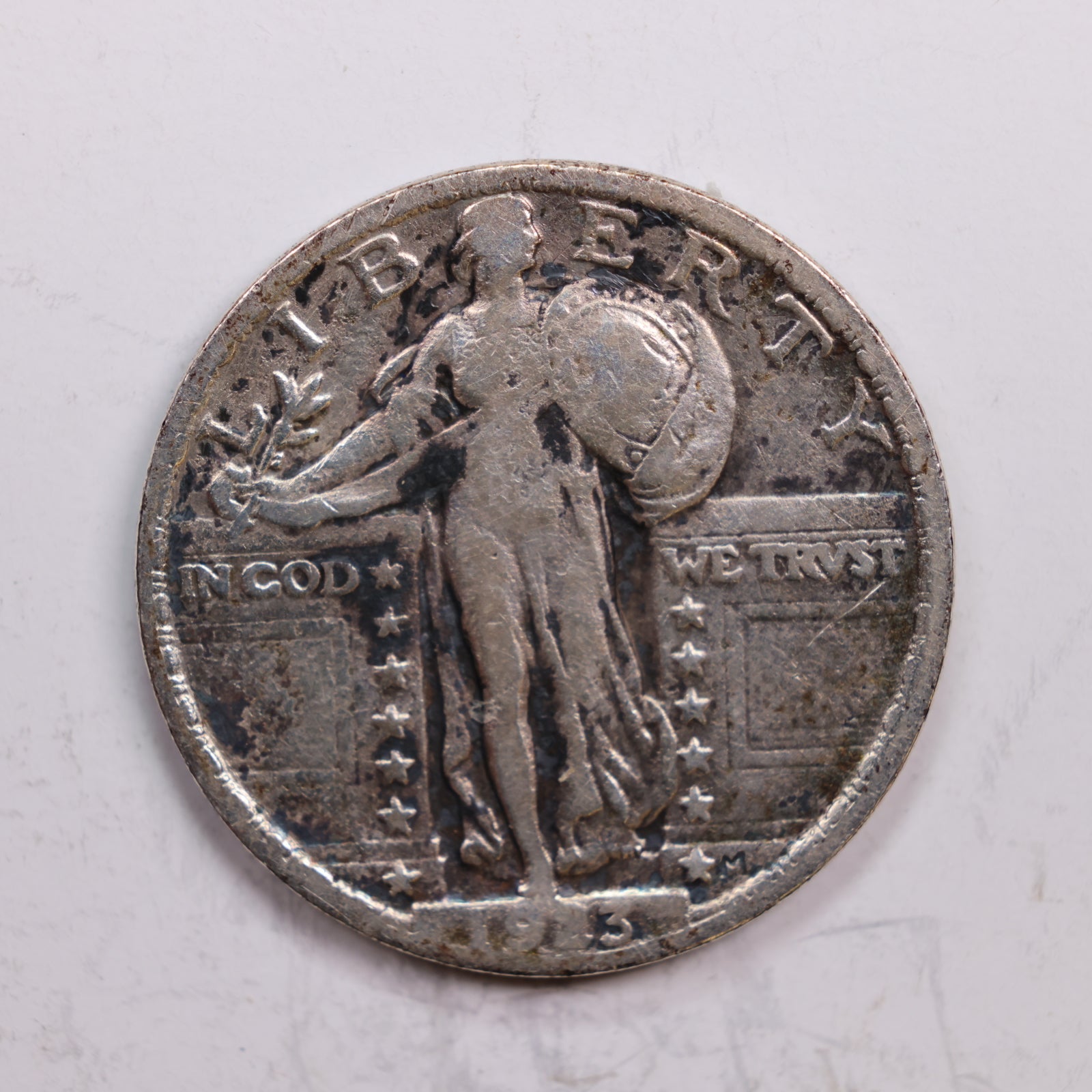 1923 Standing Liberty Quarter. Very Fine Detailed Circulated Coin, Store #QR0309.
