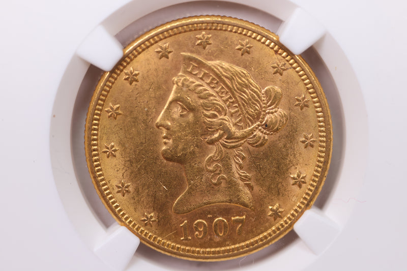 1907-D $10., Gold Liberty., NGC Certified., Affordable Collectible Coins. Sale