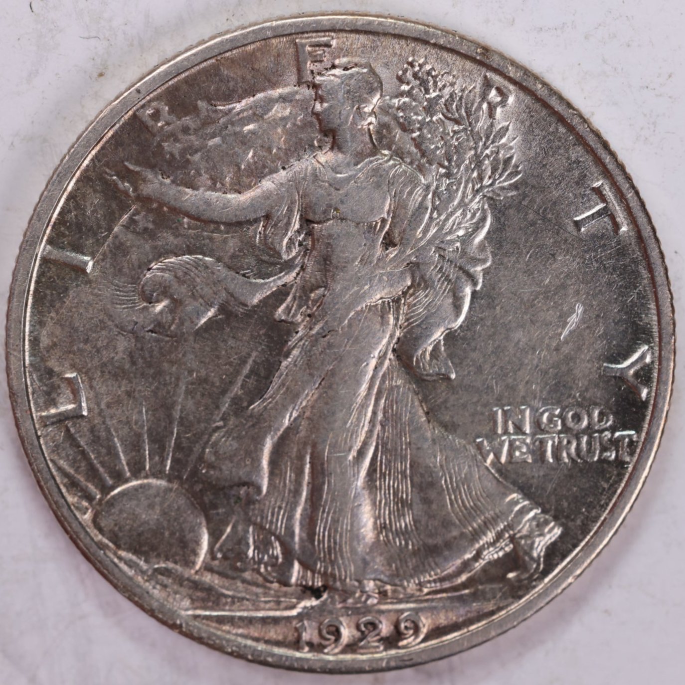 1929-S Walking Liberty Half Dollar, About Uncirculated Coin, Nice Slider, Store #HR1335