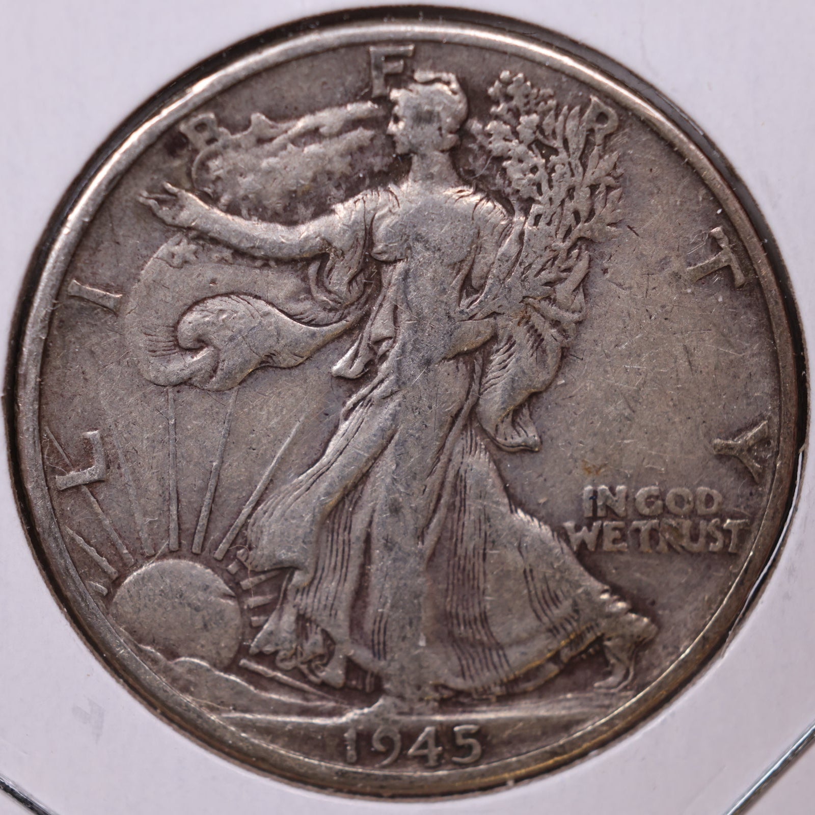 1945 Walking Liberty Half Dollar, Very Fine Circulated Coin, Store #HR483