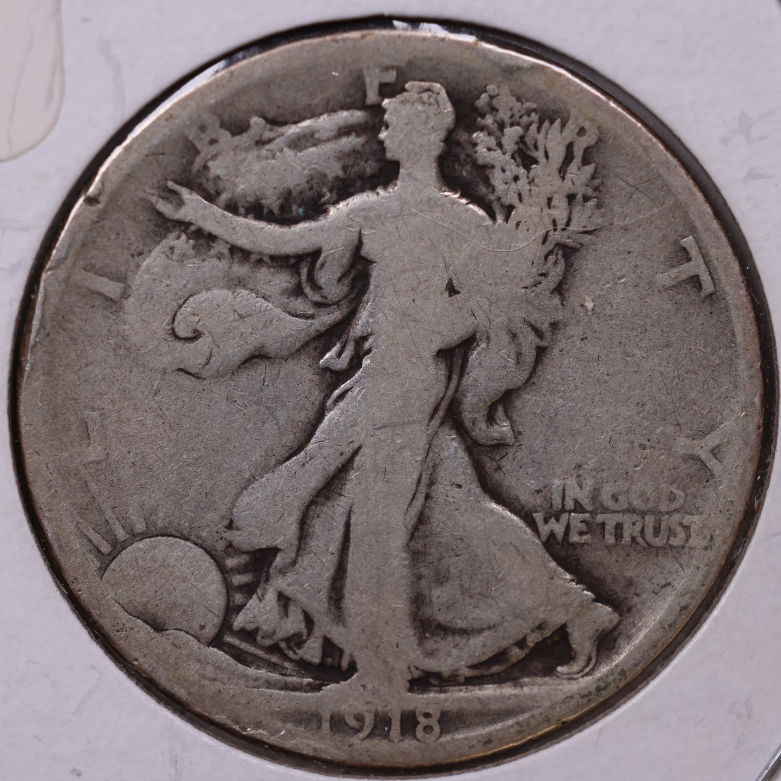 1918-S Walking Liberty Half Dollar, Good Circulated Coin, Store #HR445